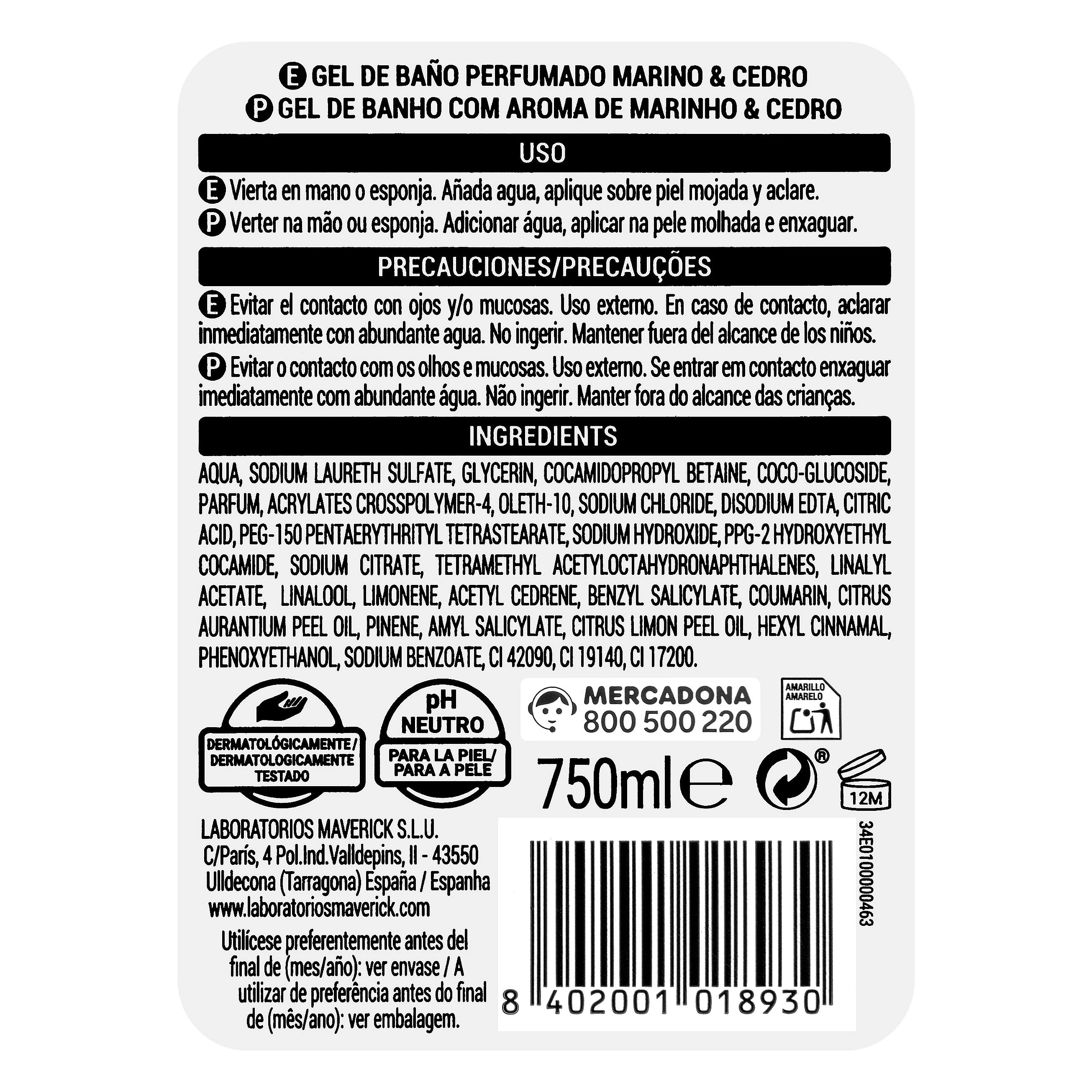 Żel pod prysznic Deliplus Marinho & Cedro