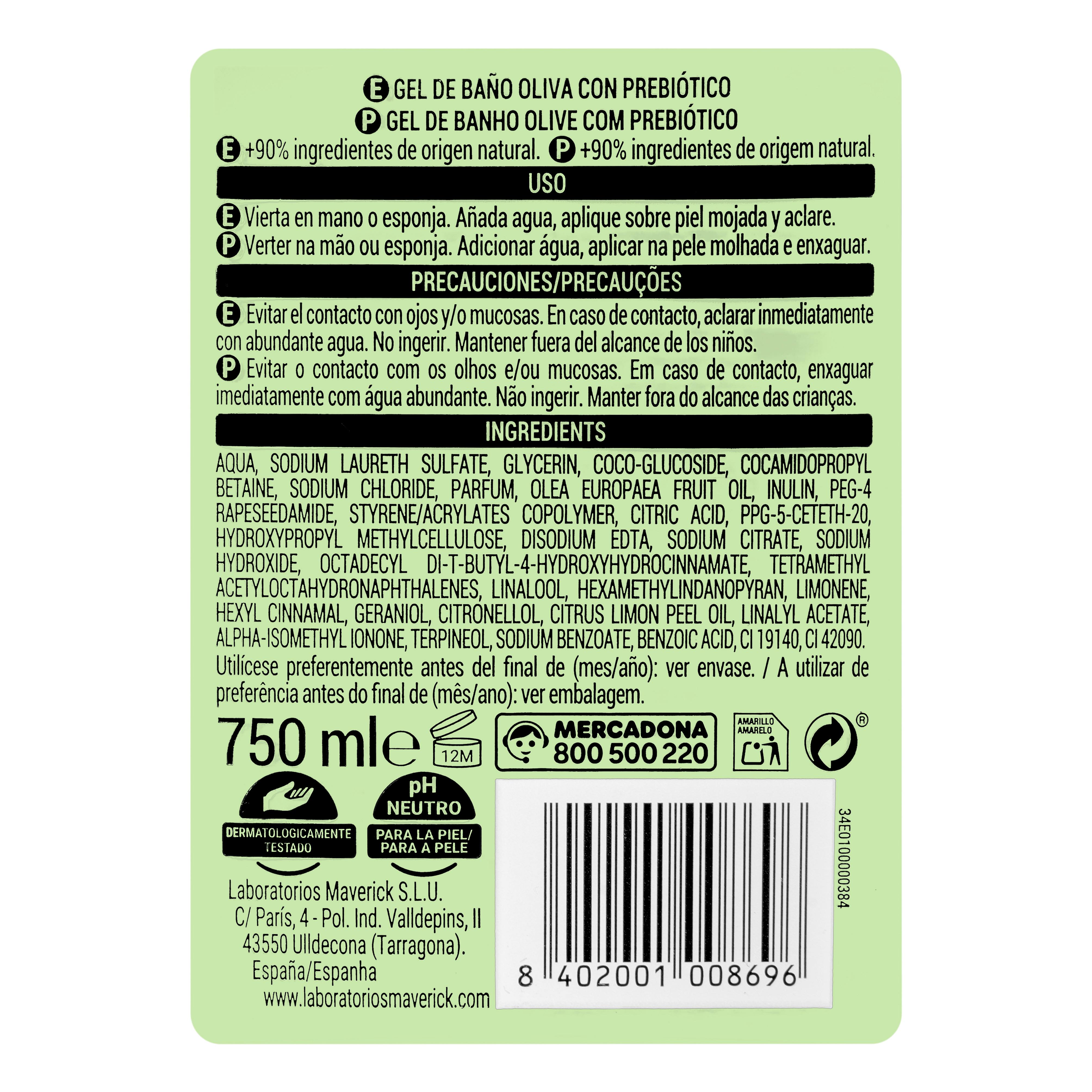 Żel pod prysznic Deliplus Olive z kolagenem i prebiotykiem