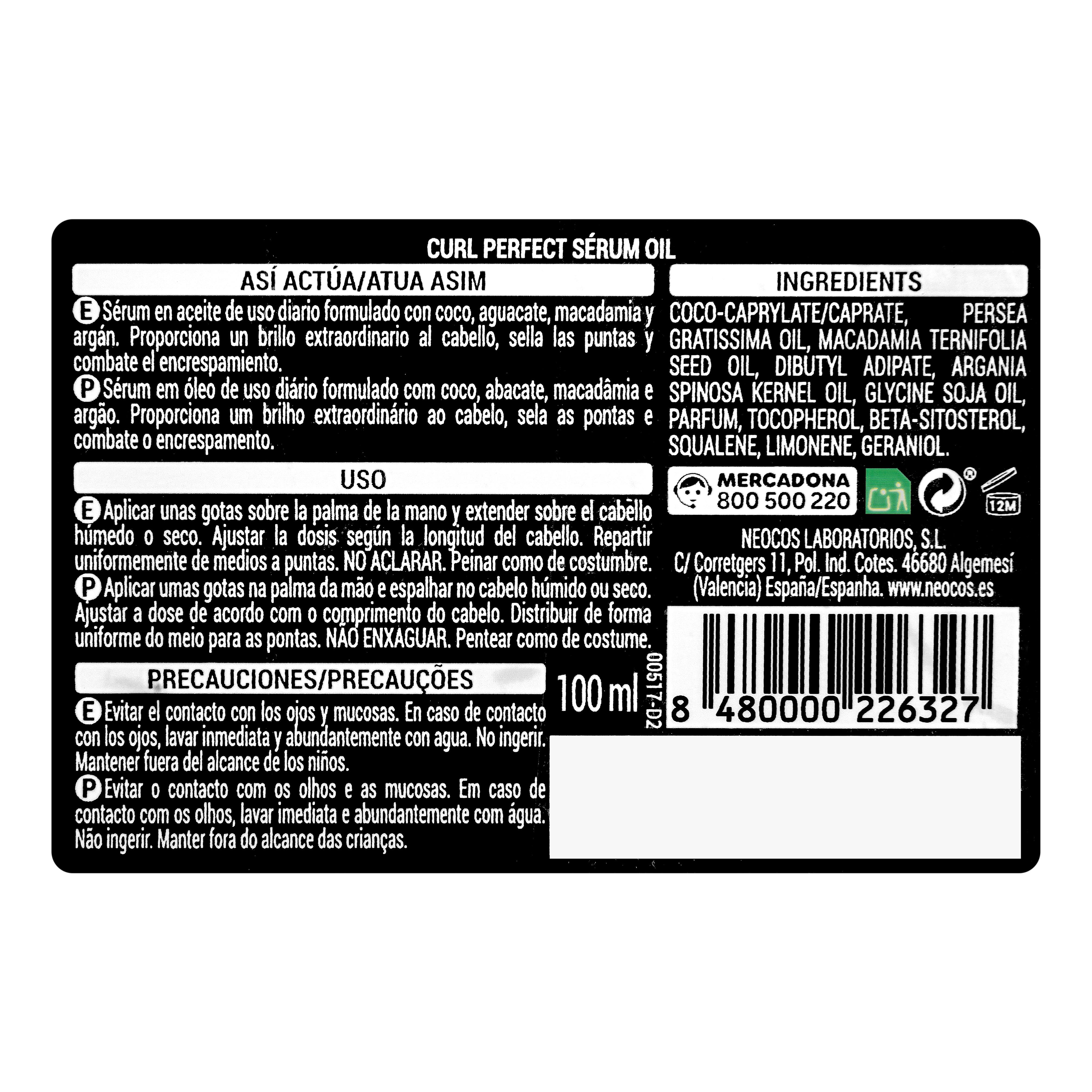 Serum olejkowe Curl Perfect