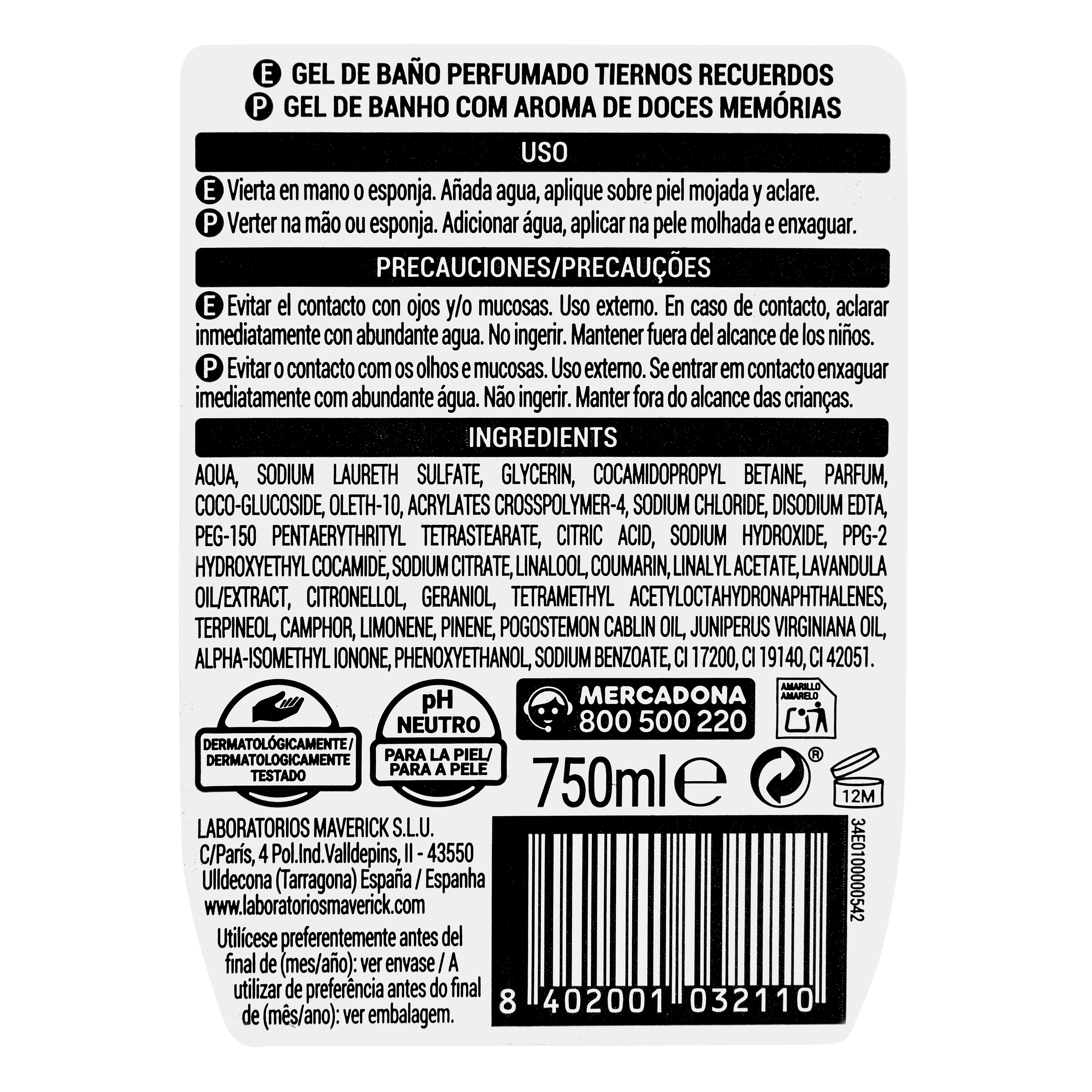 🛁Żel pod prysznic Tiernos Dulces Memorias