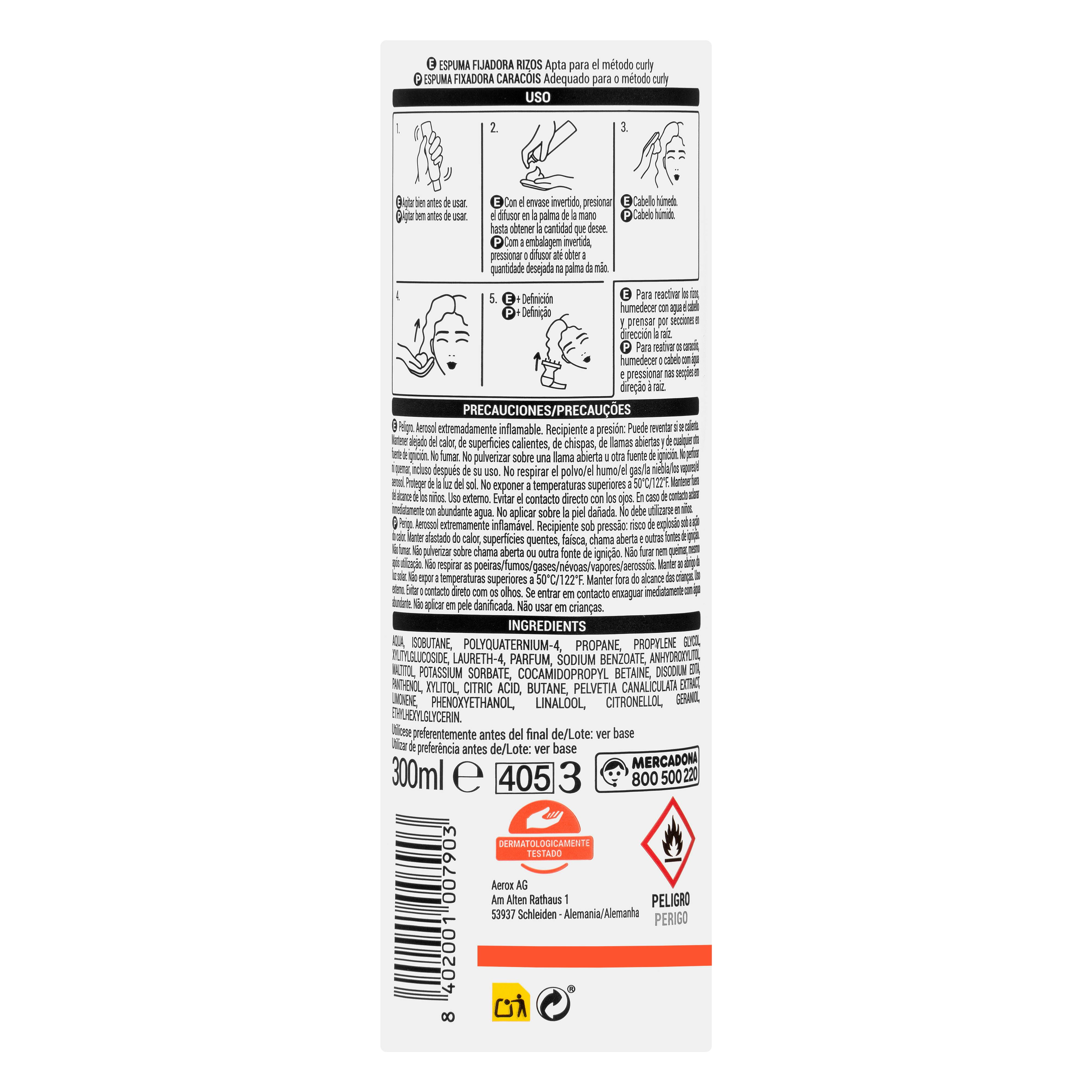 Pianka do włosów Espuma Ondas Curly 3