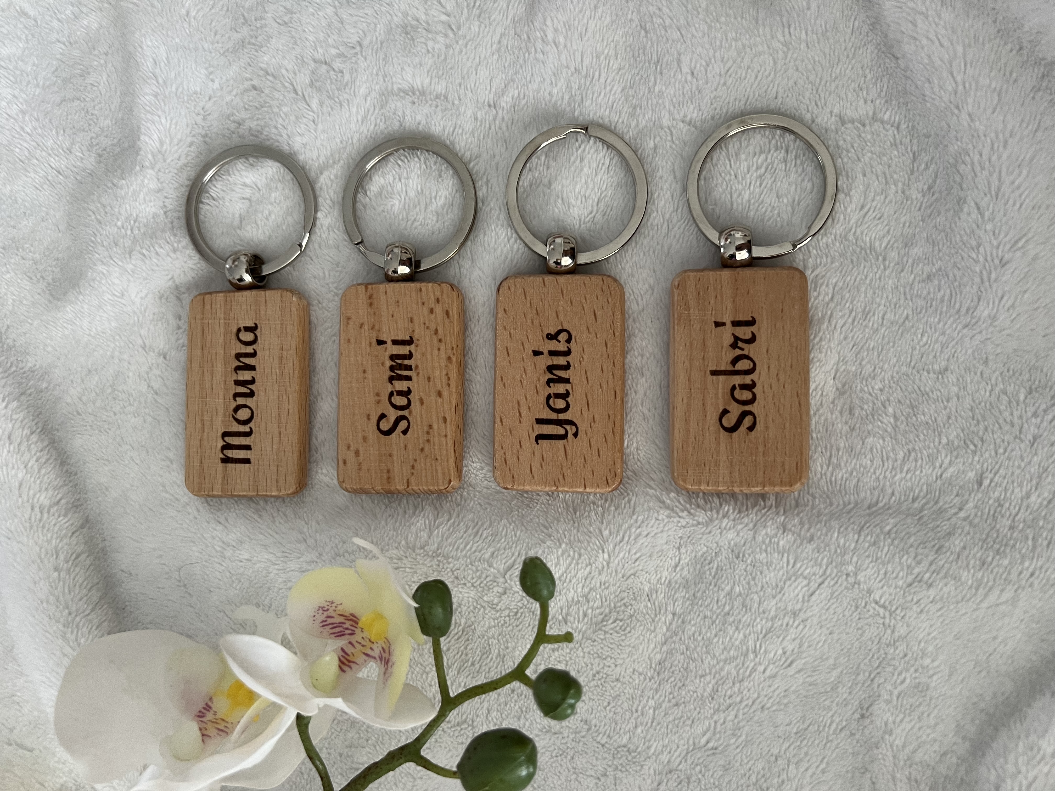 Porte-clés personnalisé en bois