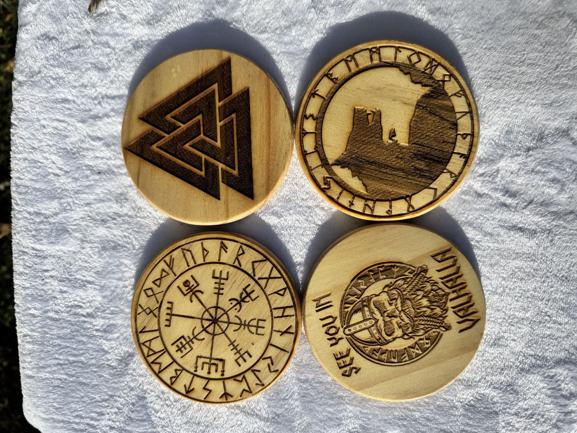 Handcrafted Wooden Coasters Set