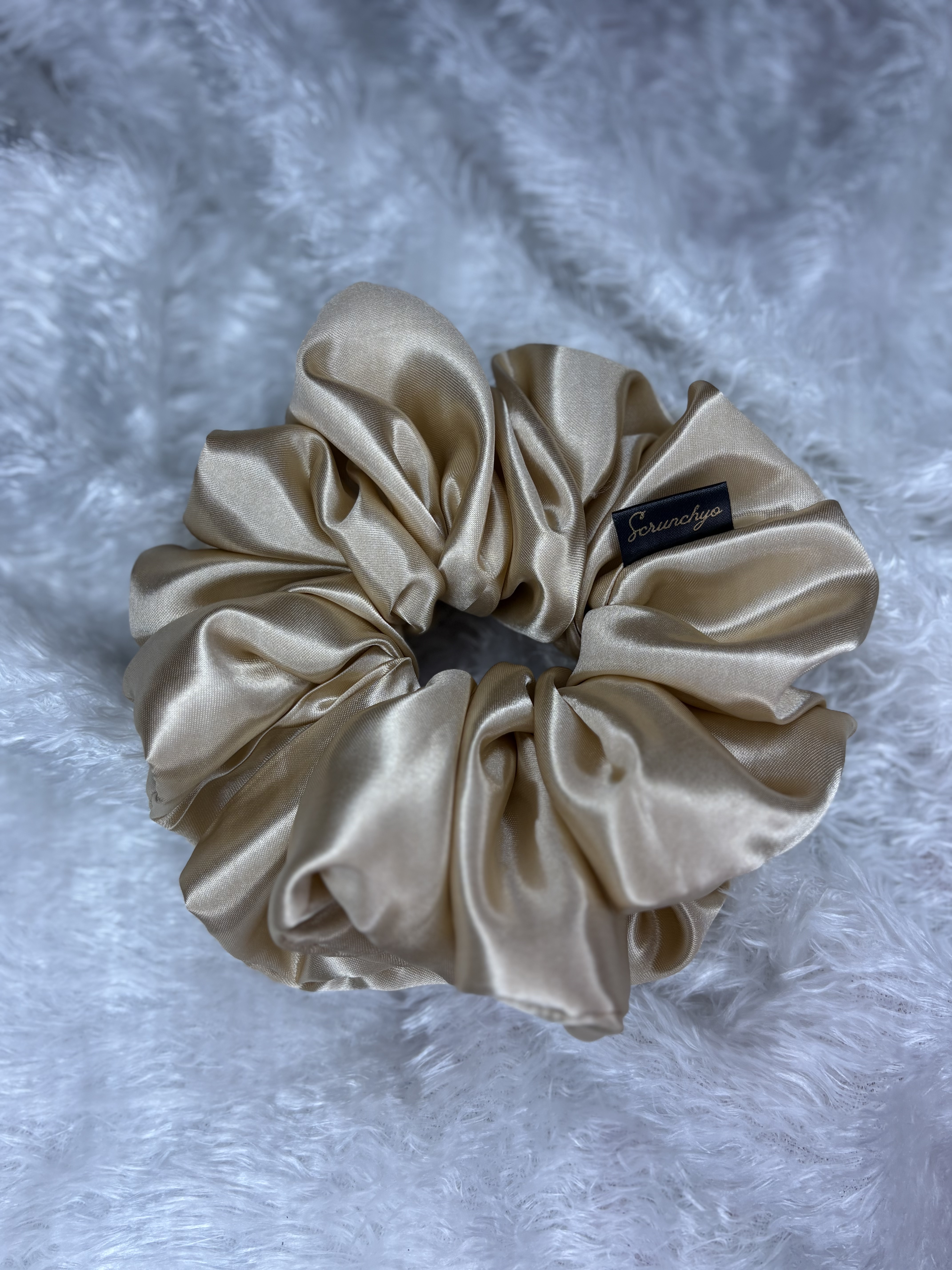 Champagne Satin Scrunchie