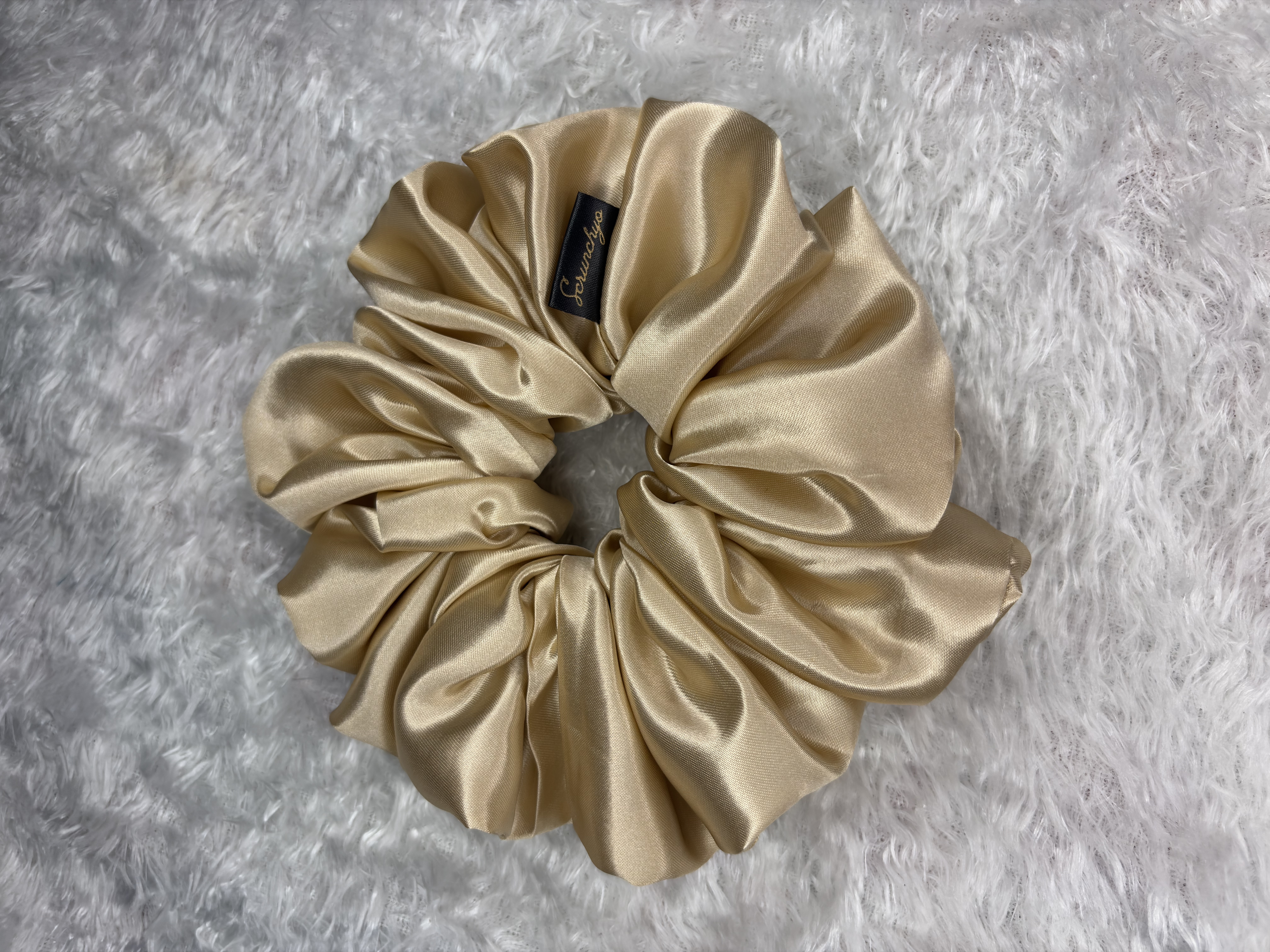 Champagne Satin Scrunchie