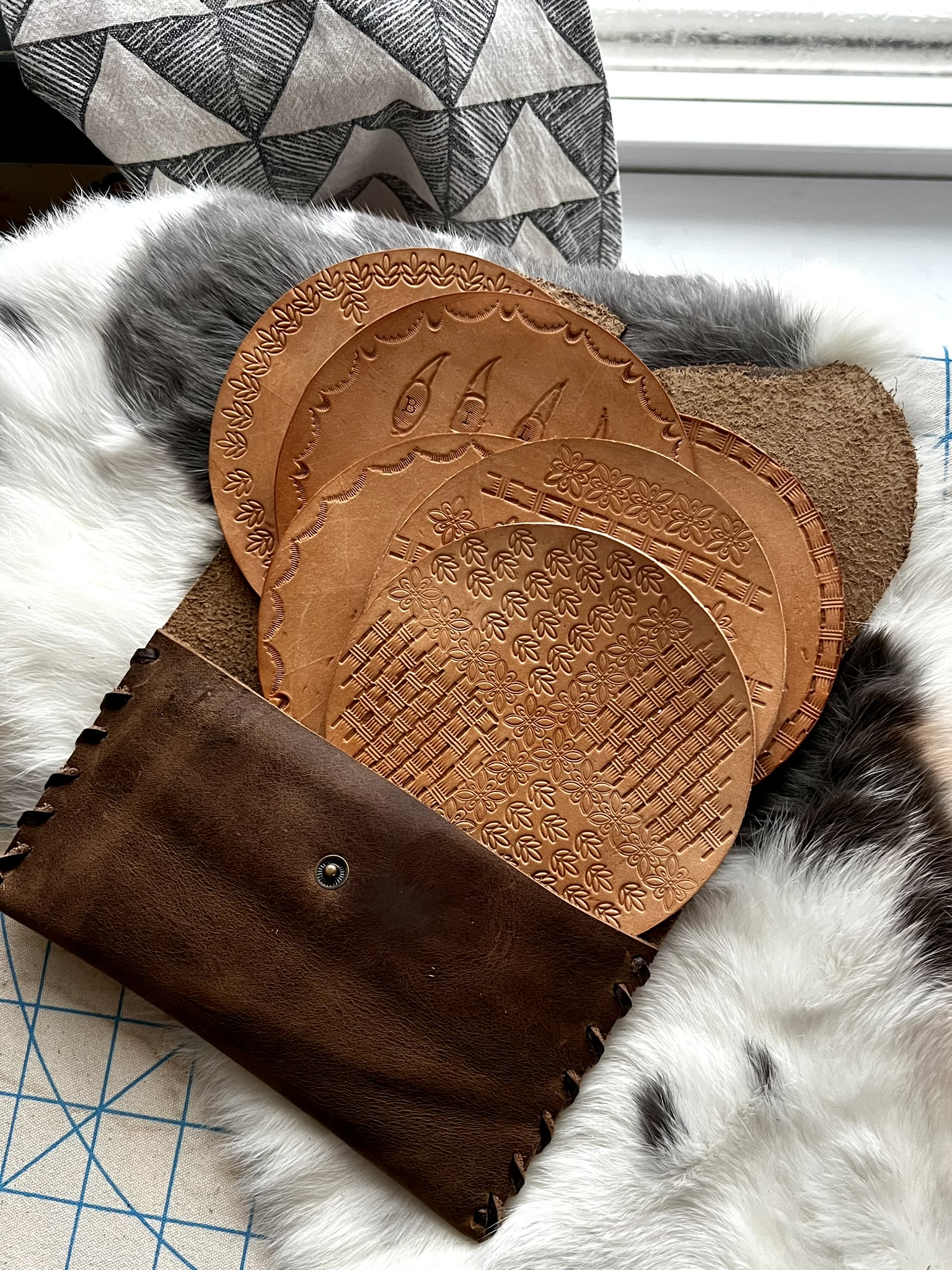 Set of 4 Coasters & Pouch