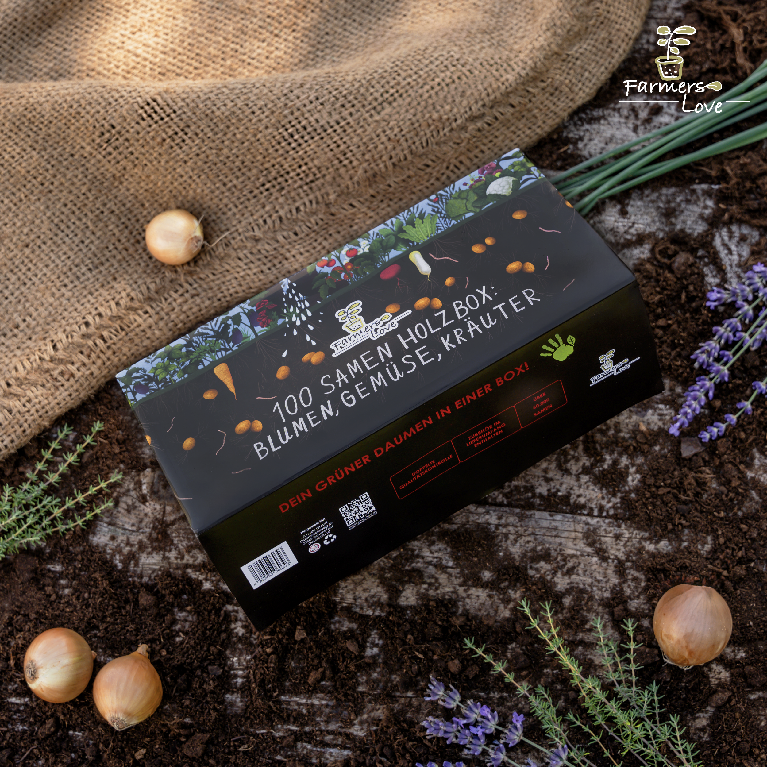 Premium 100 vnt. sėklų rinkinys medinėje dėžutėje