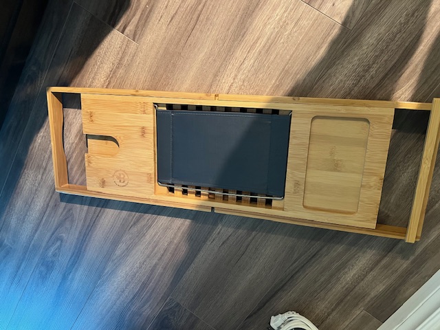 Bamboo Bathtub Tray with Tablet Holder