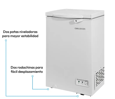 Congelador Horizontal CHALLENGER Dual 97 Litros CH100 Blanco