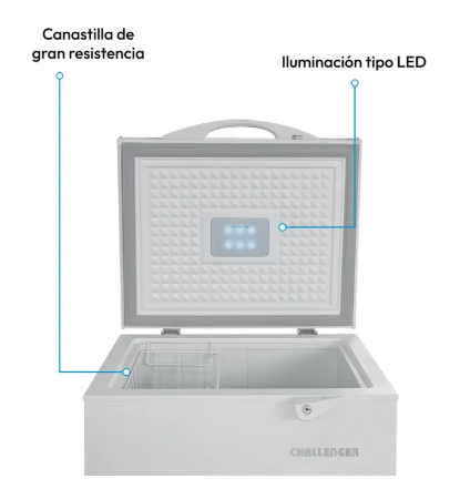 Congelador Horizontal CHALLENGER Dual 97 Litros CH100 Blanco