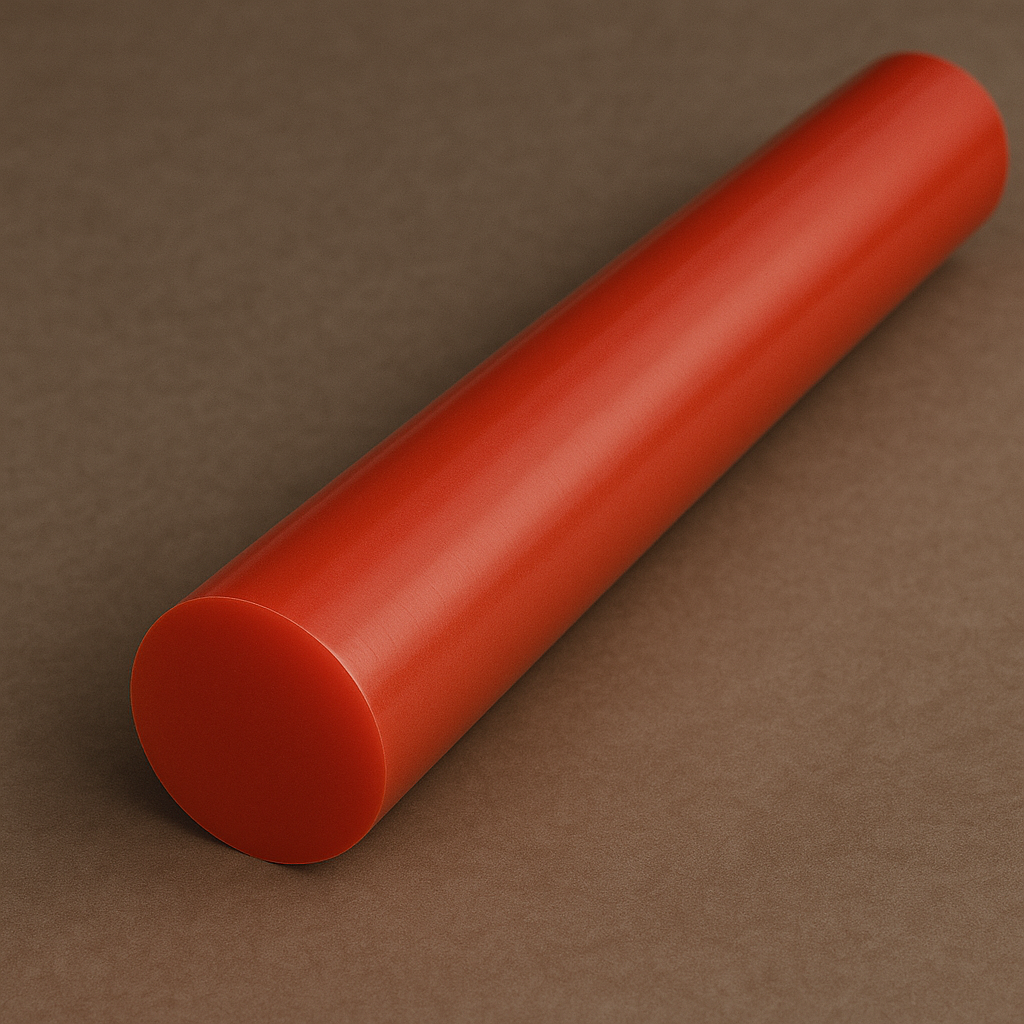 "PU" (POLIURETANO VERMELHO 90 SHORE) REDONDO MACIÇO