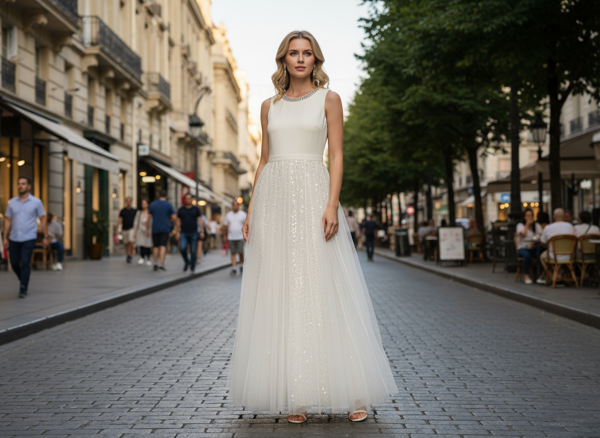 Elegant White Evening Skirt
