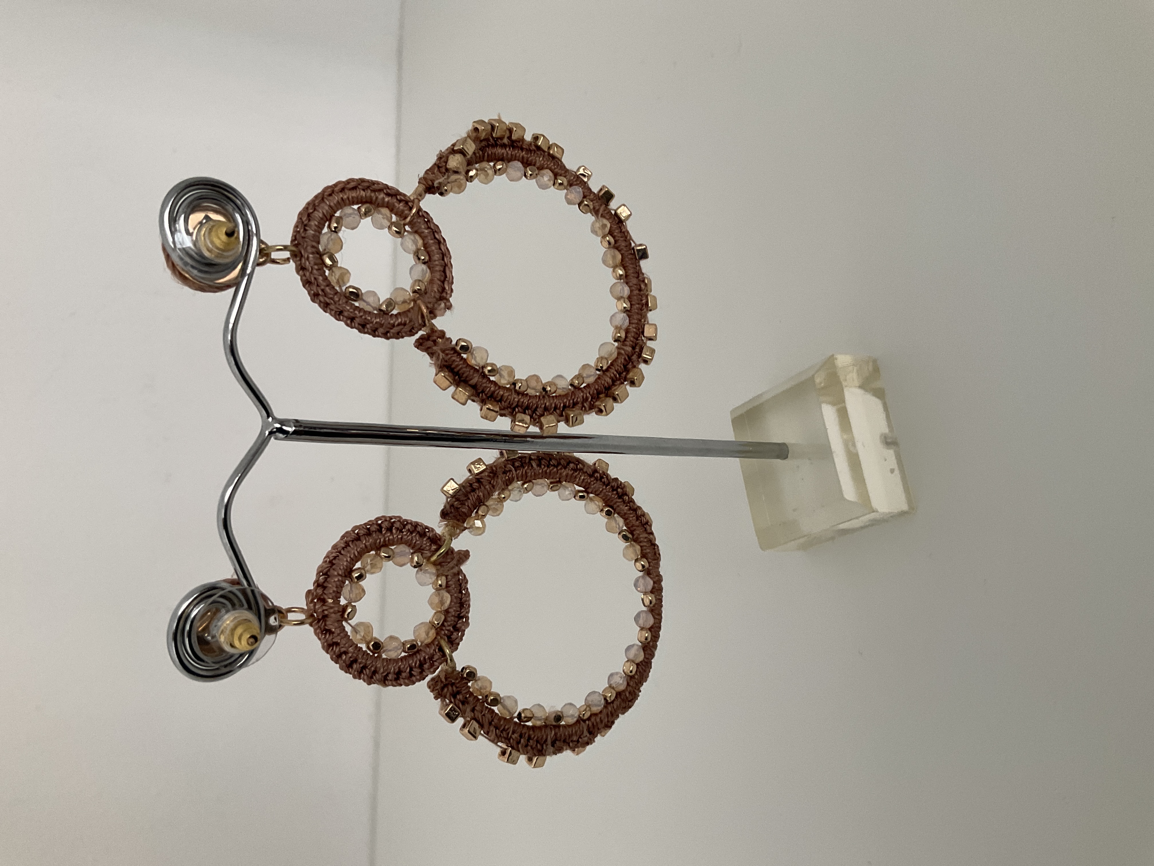 Pendientes de aro dobles tejidos