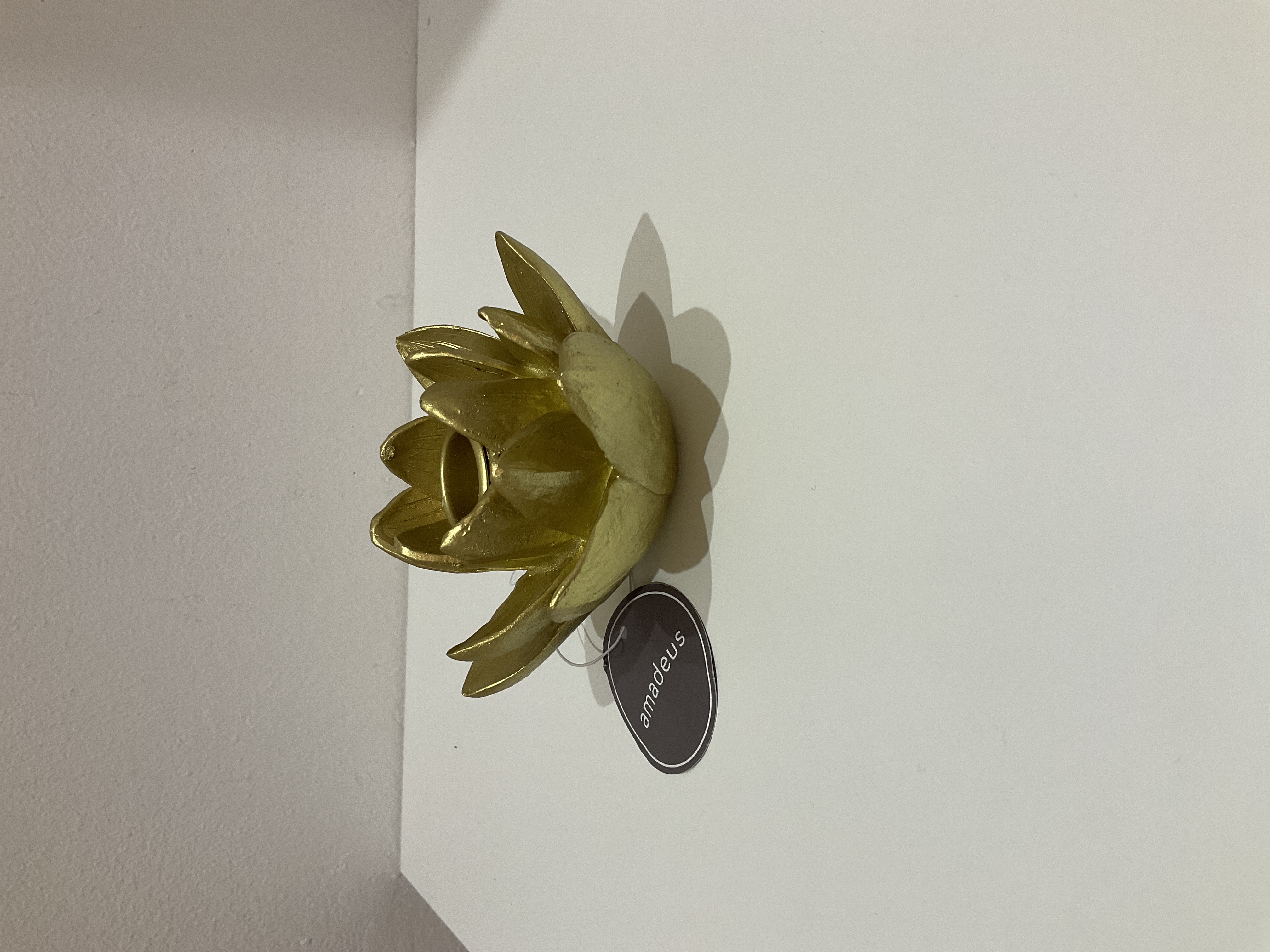 Portavelas flor dorado