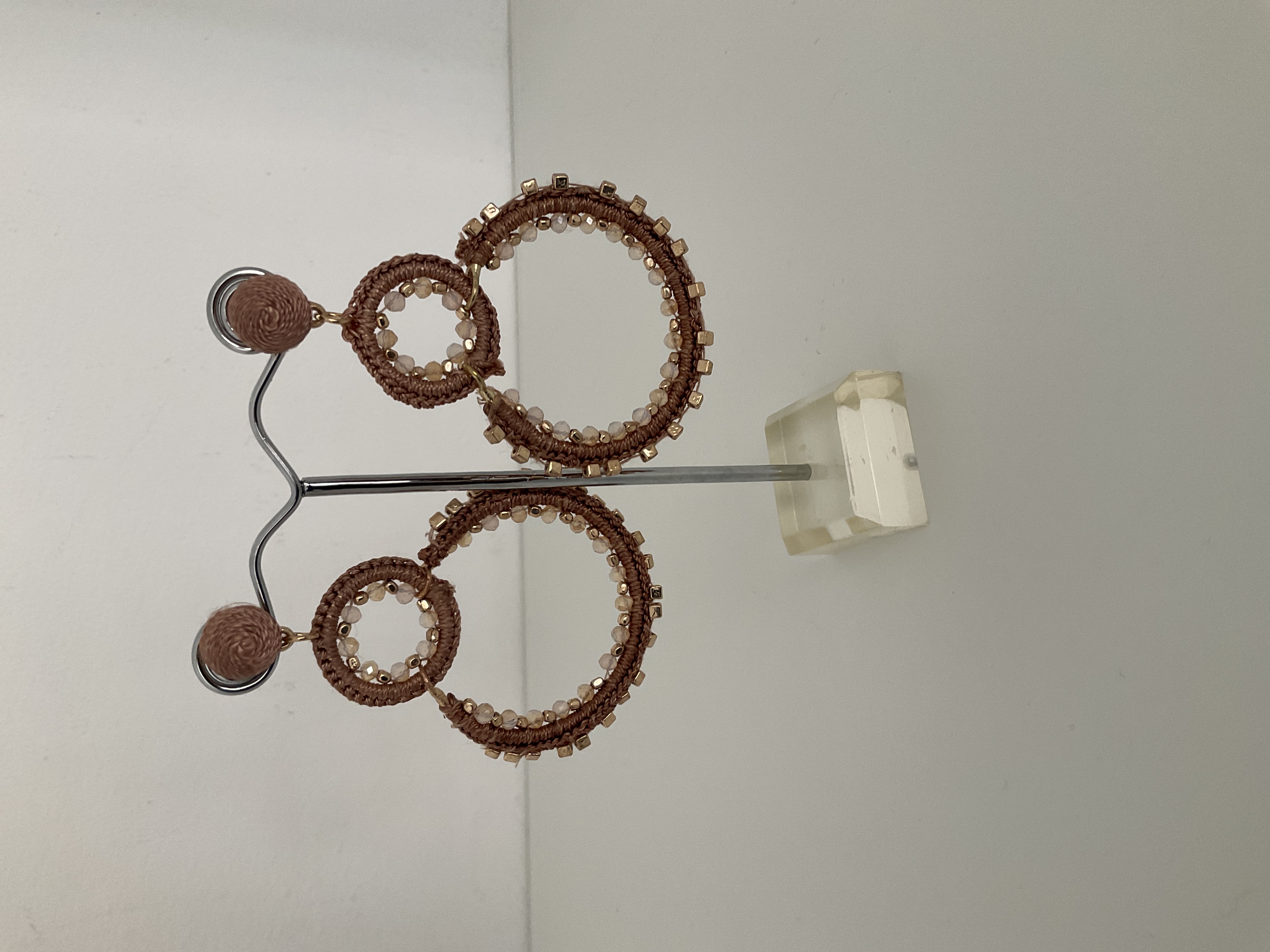 Pendientes de aro dobles tejidos