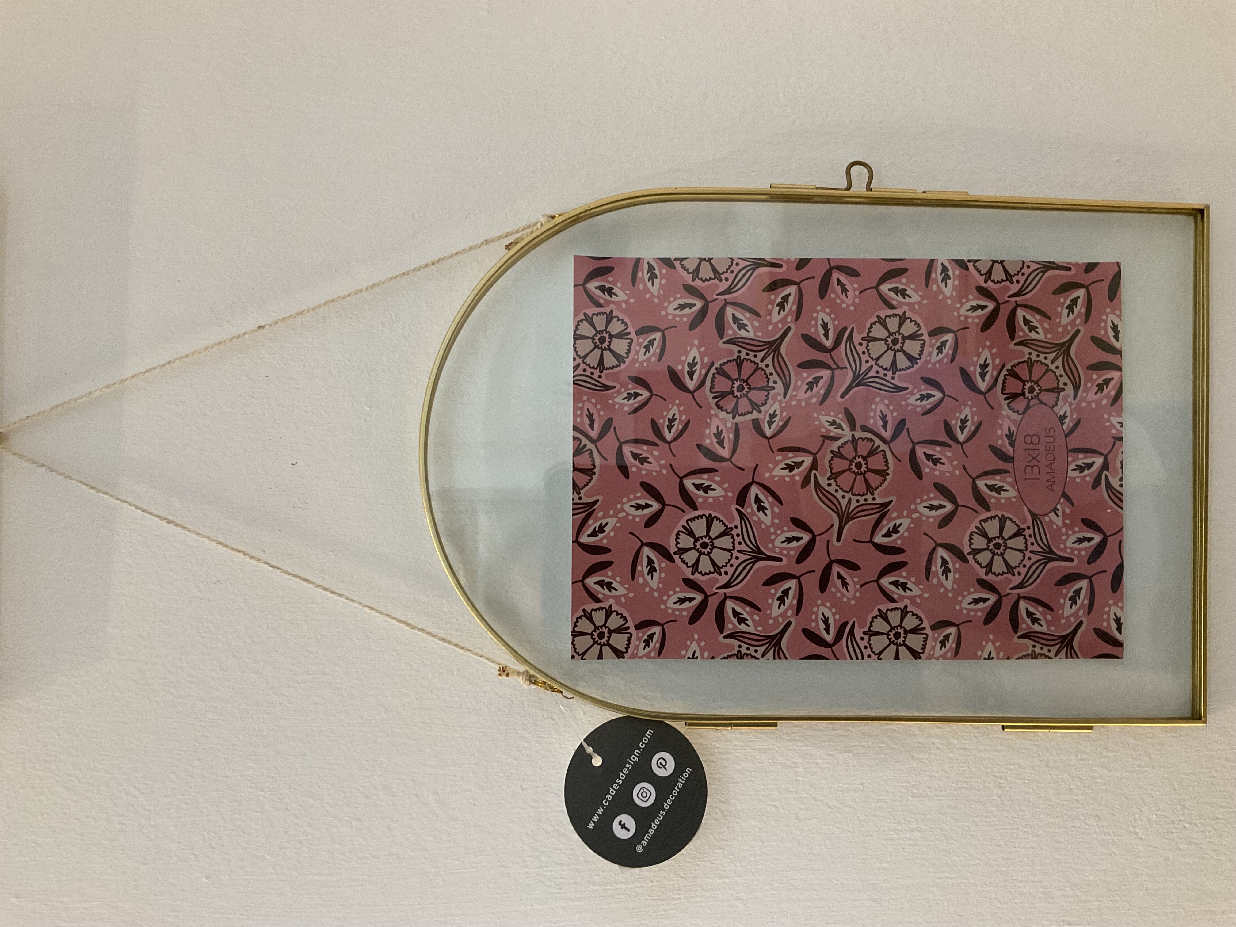 Porta foto decorativo de vidrio y metal