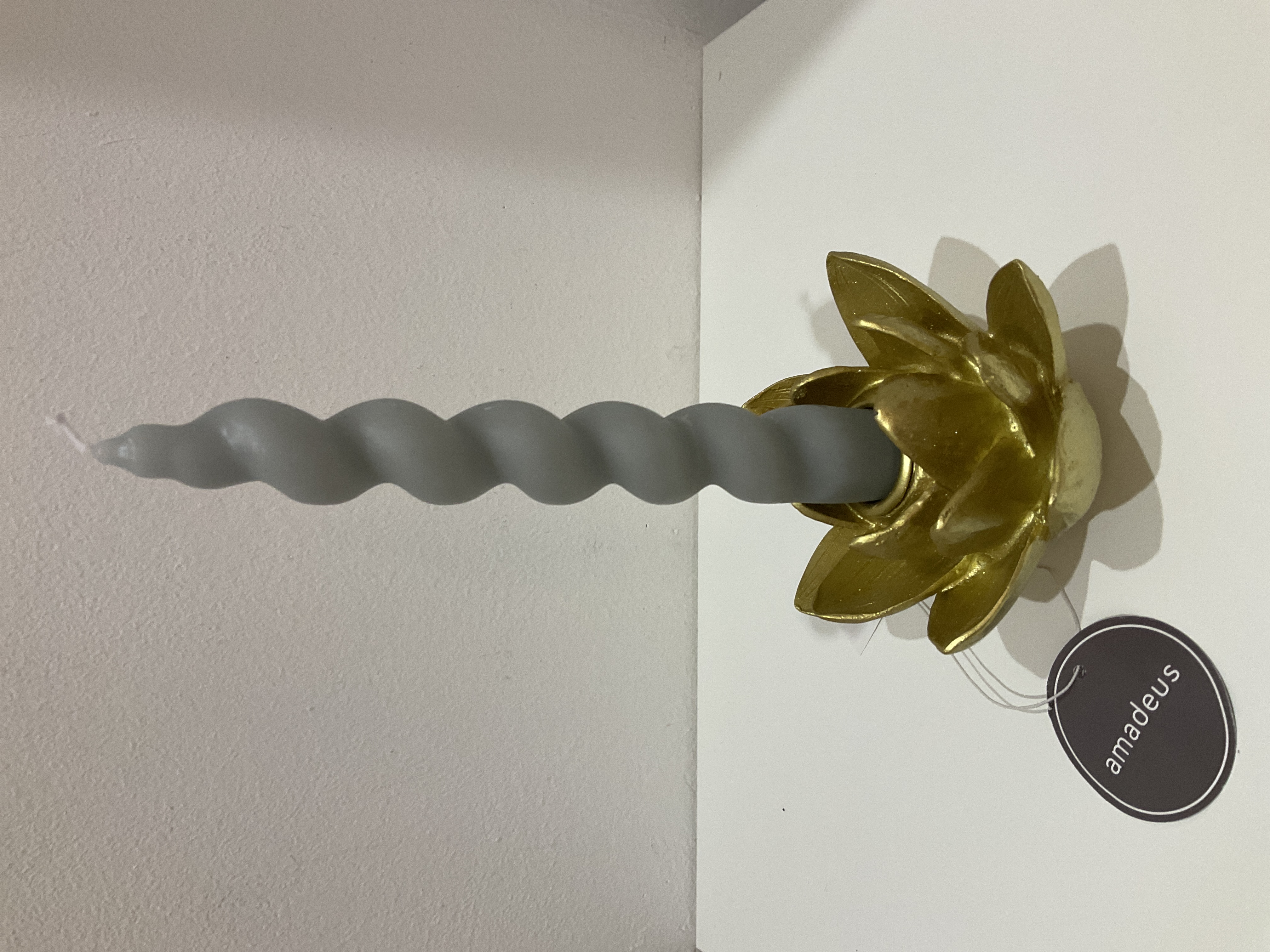 Portavelas flor dorado