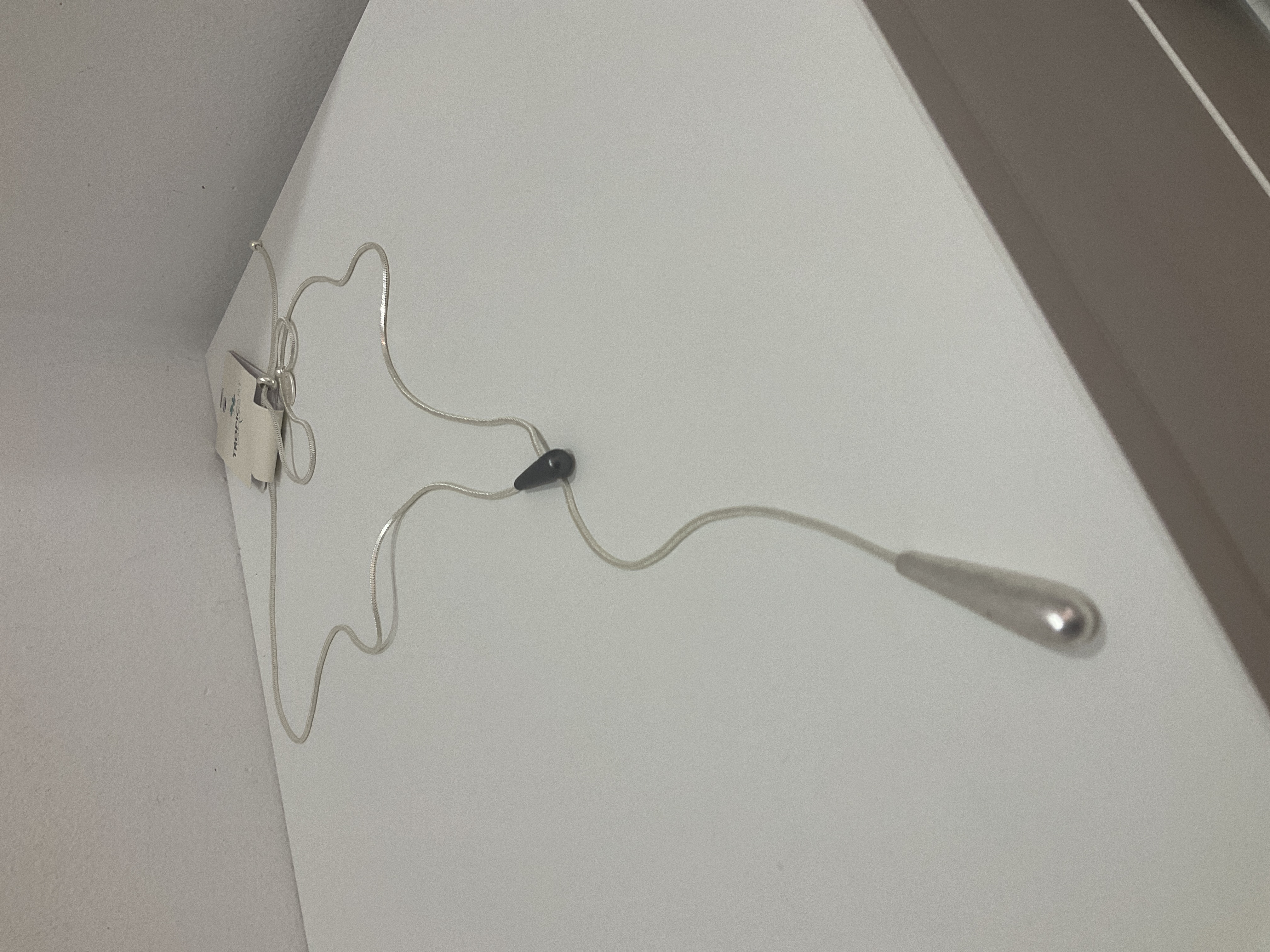 Collar largo plateado