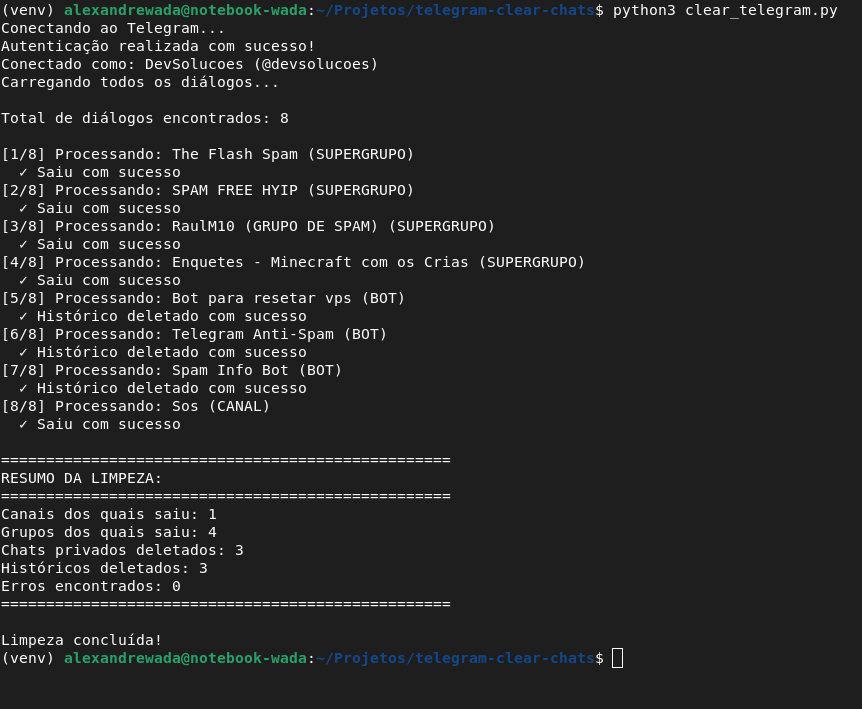 Como Deletar Todas as Conversas, Grupos e Canais do Telegram de Uma Só Vez