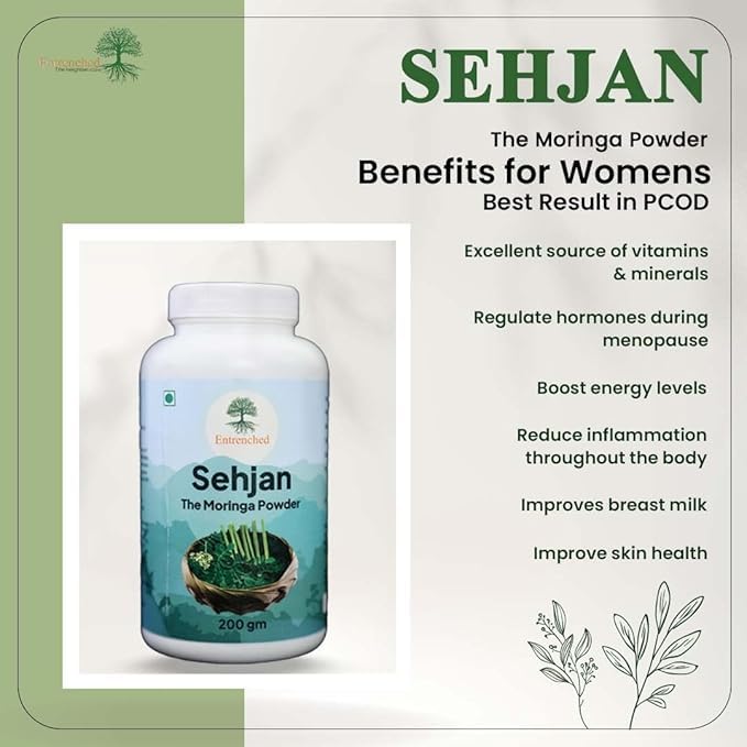 Entrenched Sehjan Moringa Leaf Powder | 100% Pure & Organic 