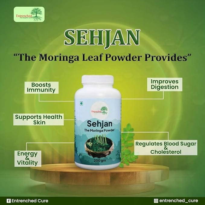 Entrenched Sehjan Moringa Leaf Powder | 100% Pure & Organic 