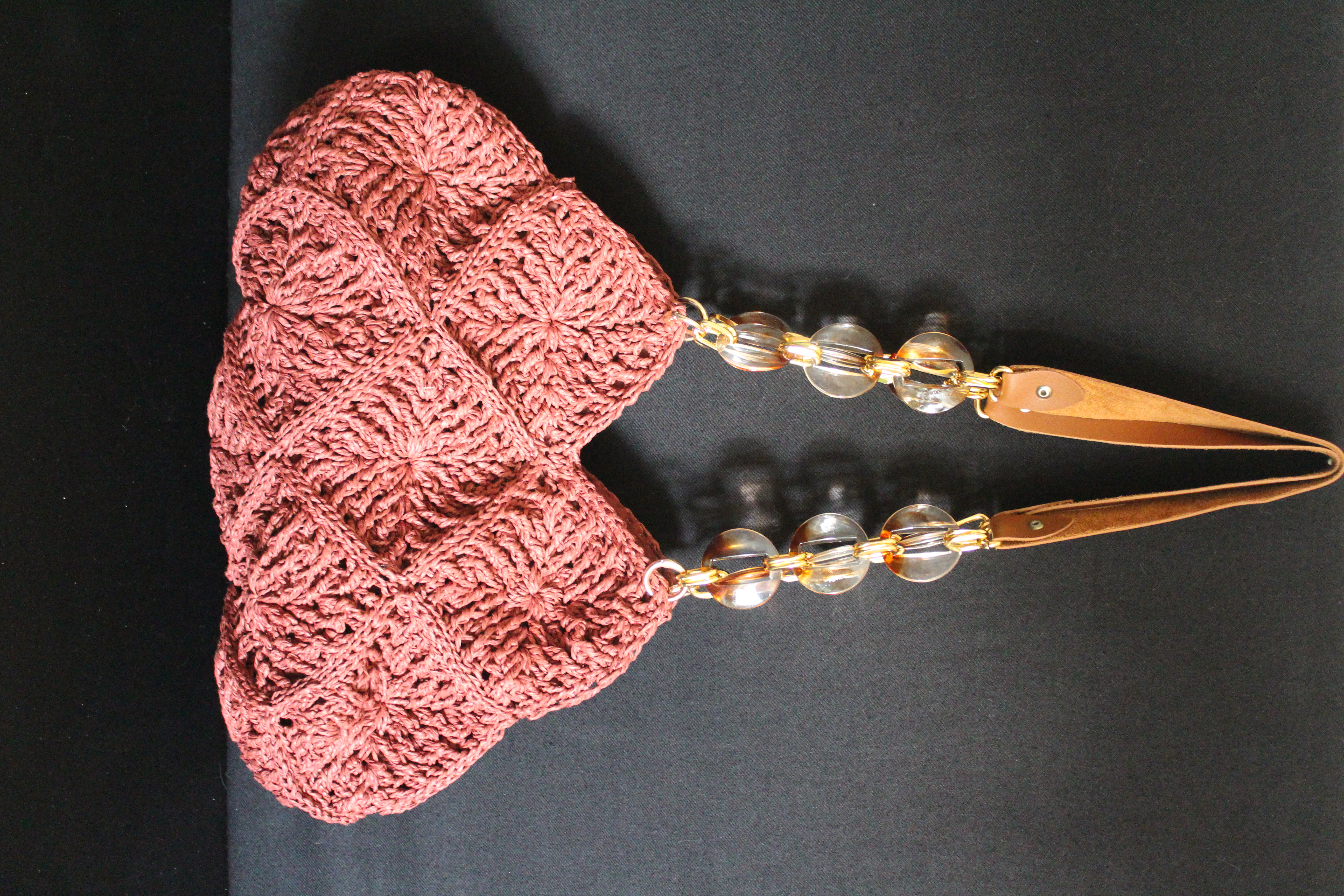 Mozaik Motifli Örgü Çanta 