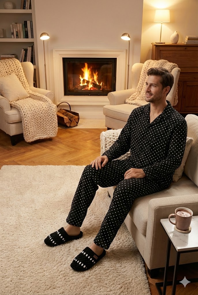 El Örgüsü Siyah Erkek Terlik