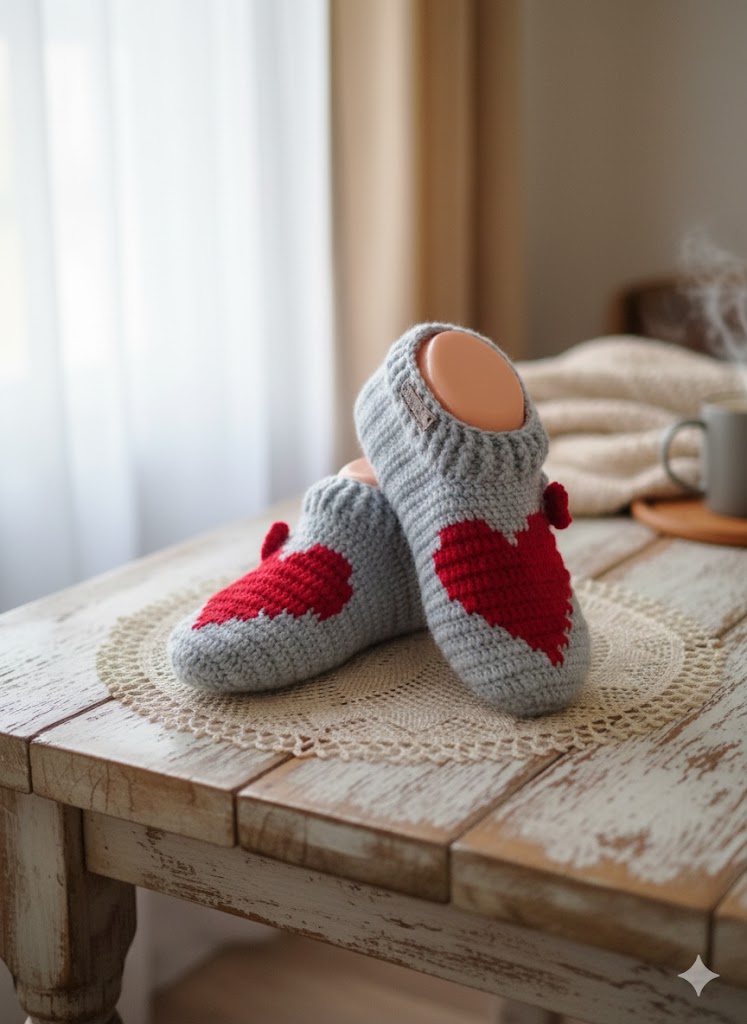 Kalpli El Örgüsü Patik