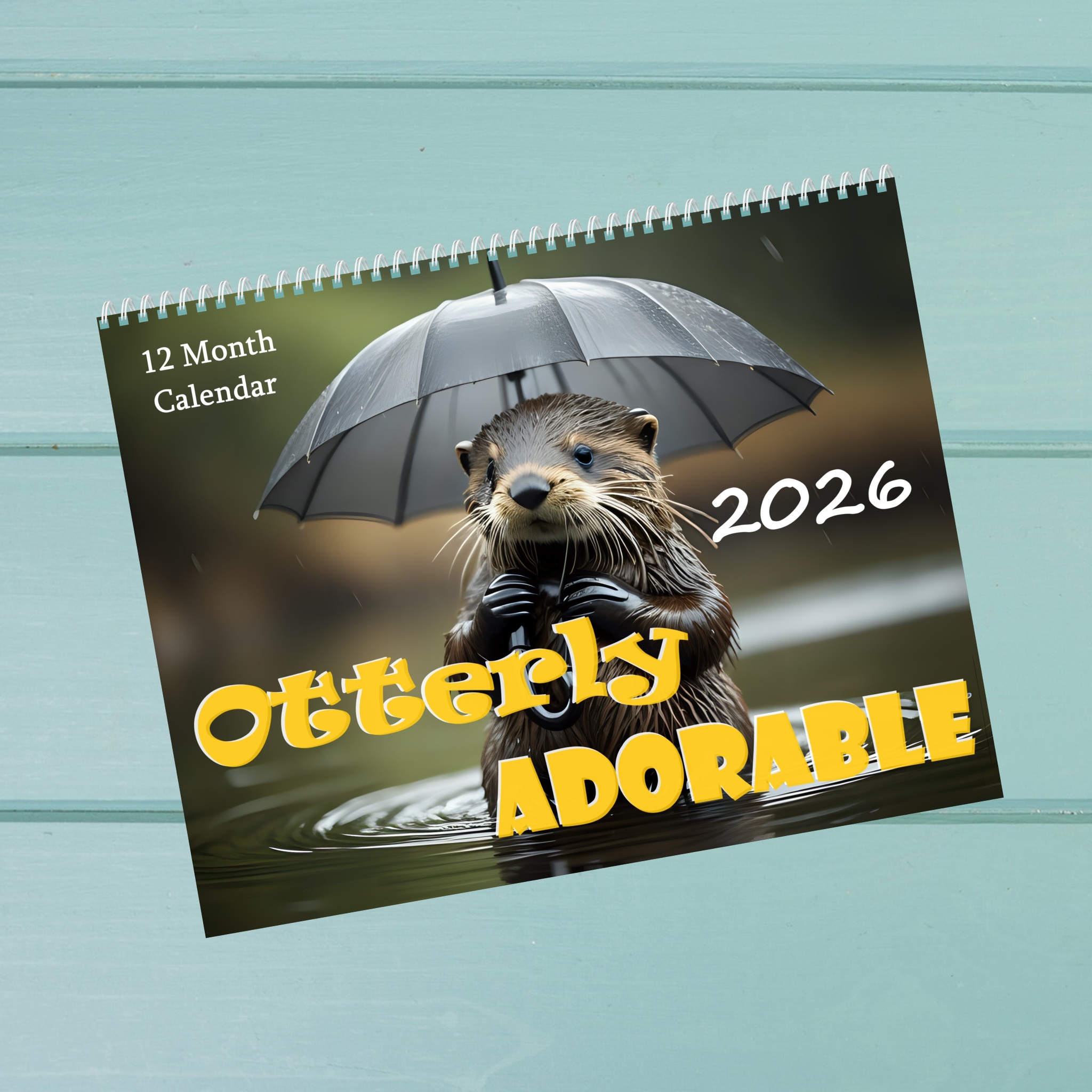 Otterly Adorable: 12 Month Otter Lover Monthly Wall Calendar