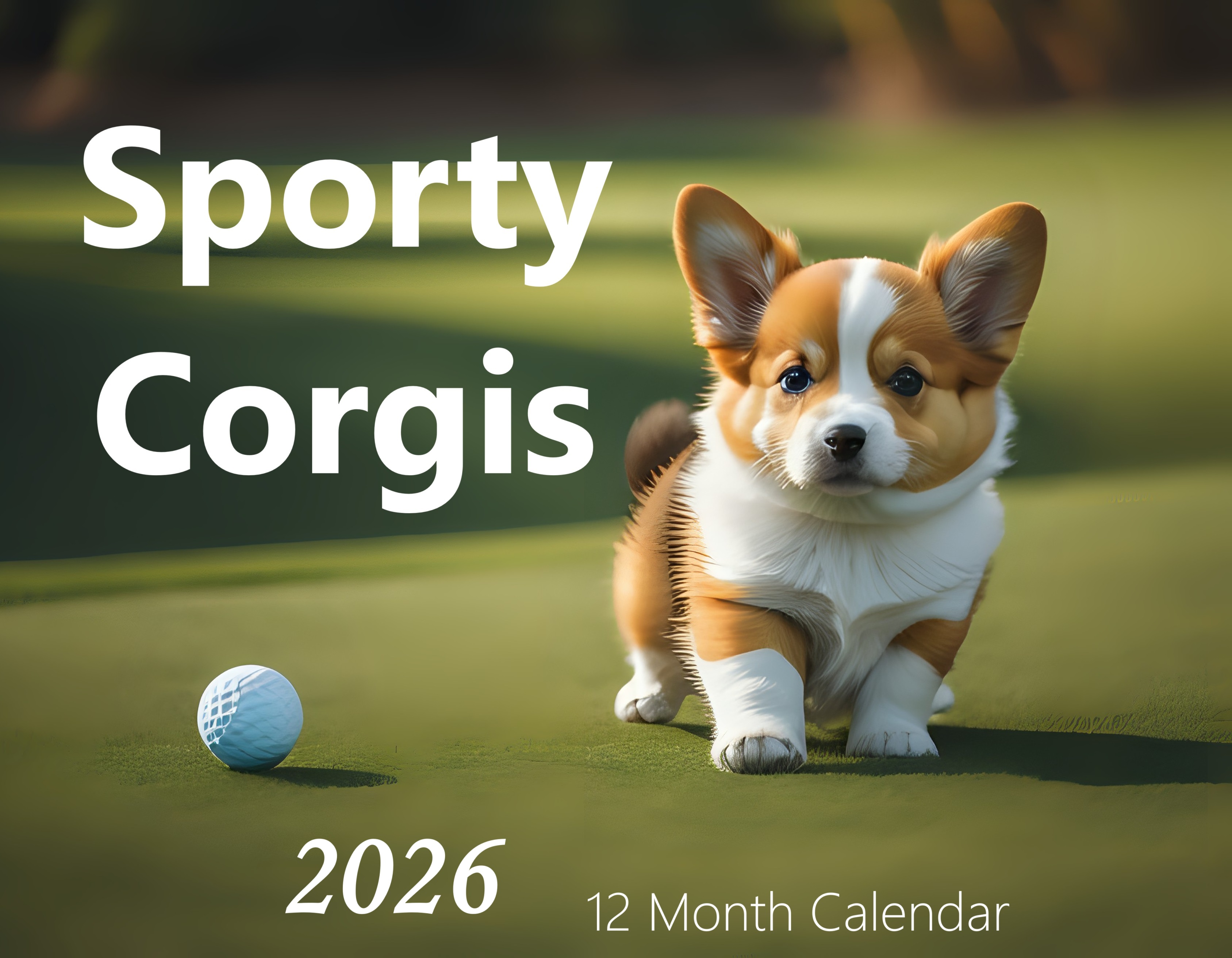 Sporty Corgis: 12 Month Corgis Breed Puppy Dog Lover Monthly Wall Calendar