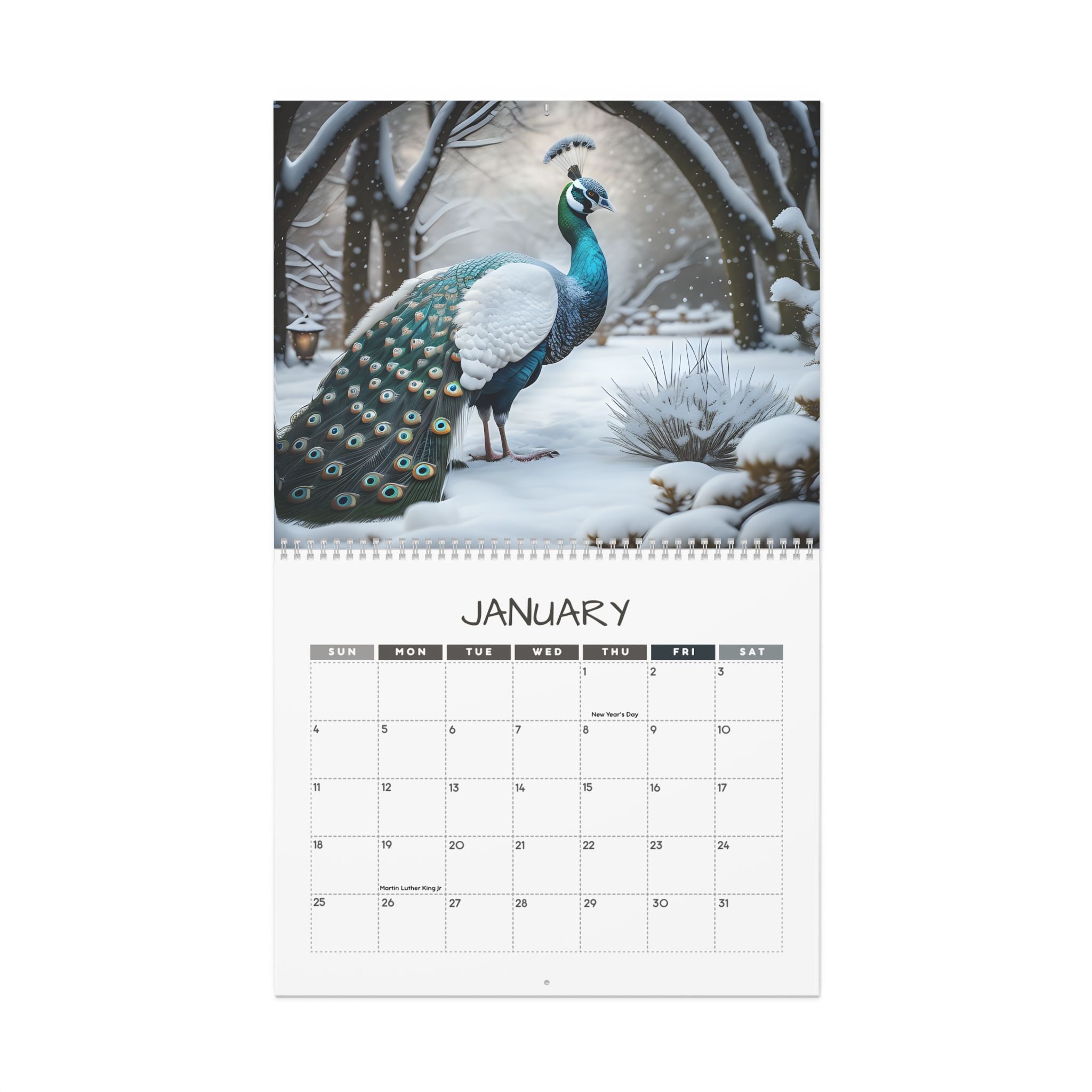 Fantasy Peacocks: 12 Month Peacock Lover Monthly Wall Calendar