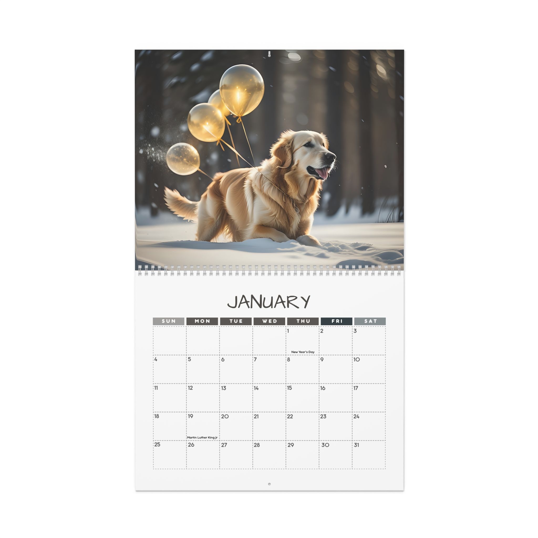 Golden Retriever: 12 Month Golden Retriever Breed Puppy Dog Lover Monthly Wall Calendar