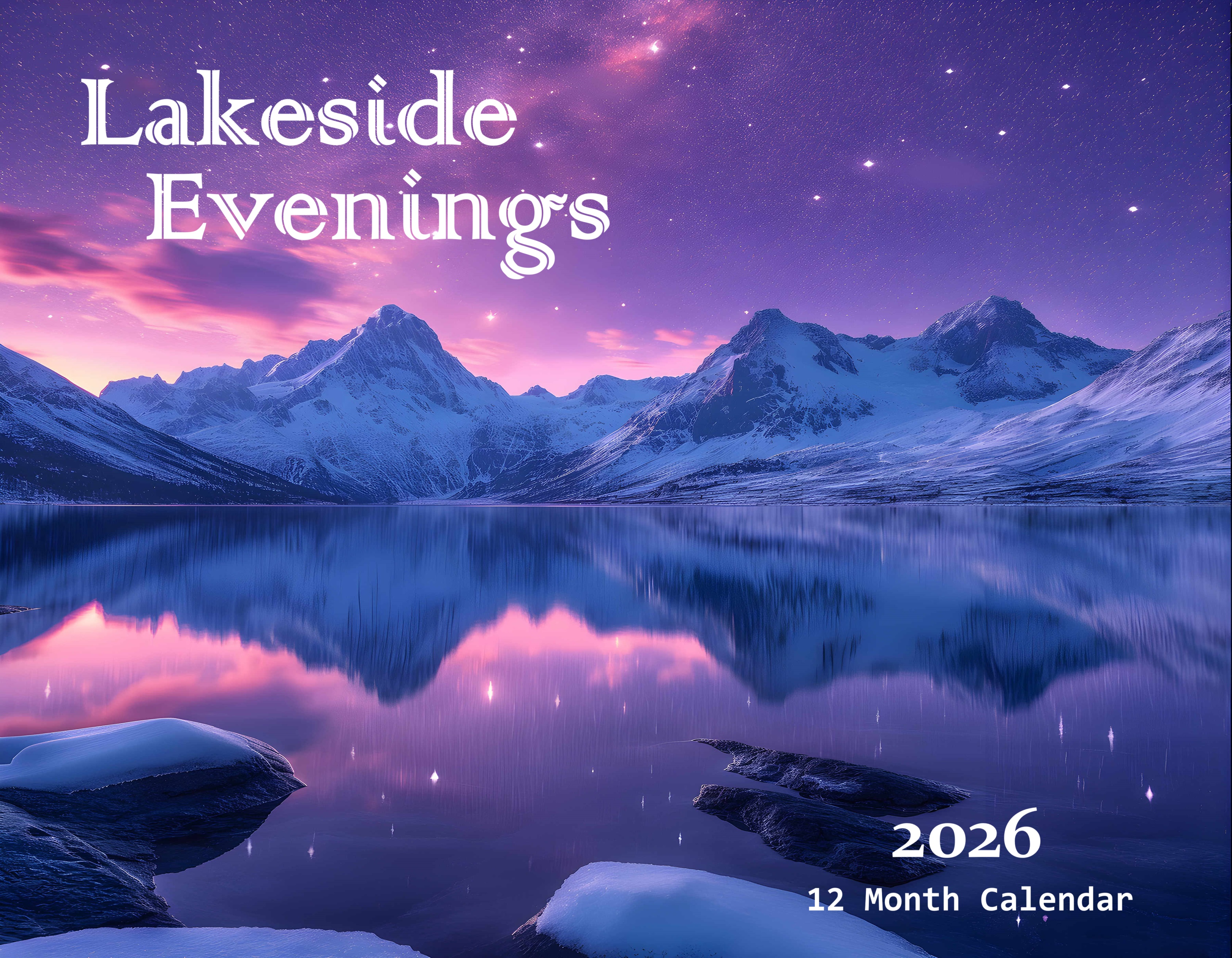 Lakeside Evenings: 12 Month Lakes, Skylines and Mountain Scenery Monthly Wall Calendar