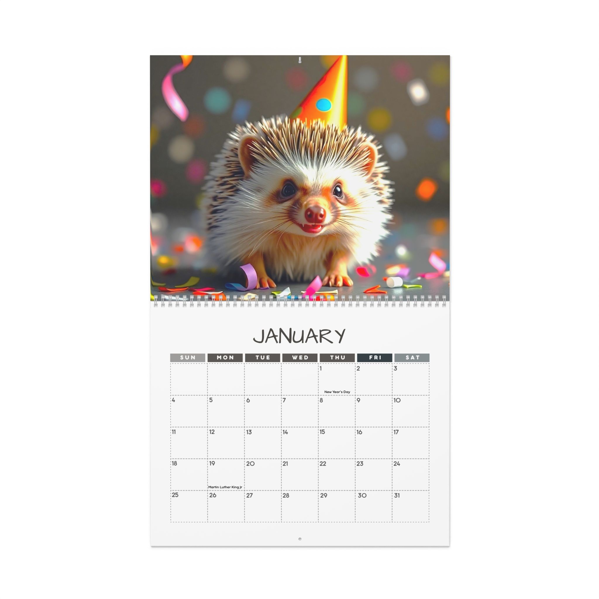 Happy Hedgies: 12 Month Hedgehog Lover Monthly Wall Calendar