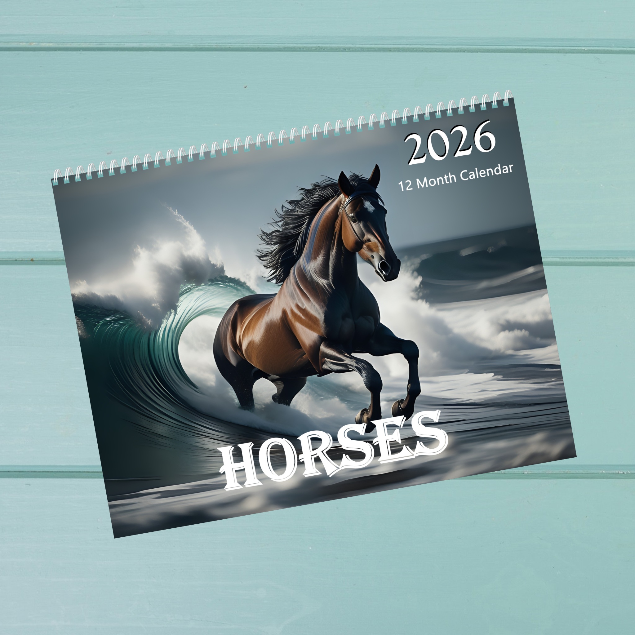 Horses: 12 Month Horse Lover Monthly Wall Calendar