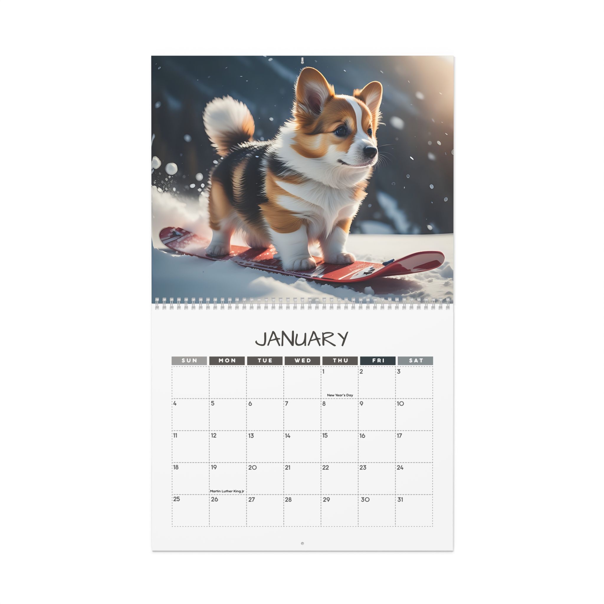 Sporty Corgis: 12 Month Corgis Breed Puppy Dog Lover Monthly Wall Calendar