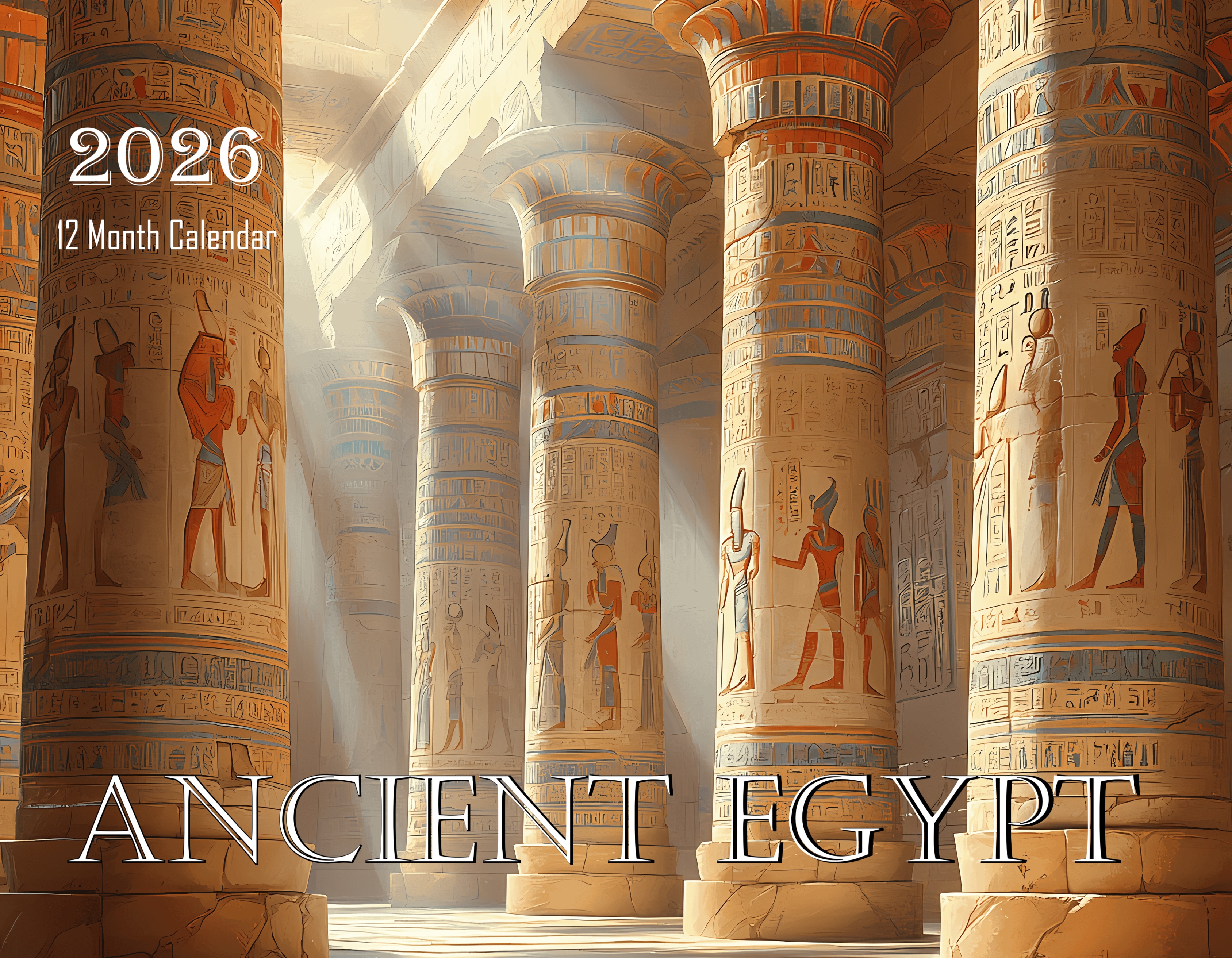Ancient Egypt: 12 Month Egyptian Lifestyle and Scenery Monthly Wall Calendar
