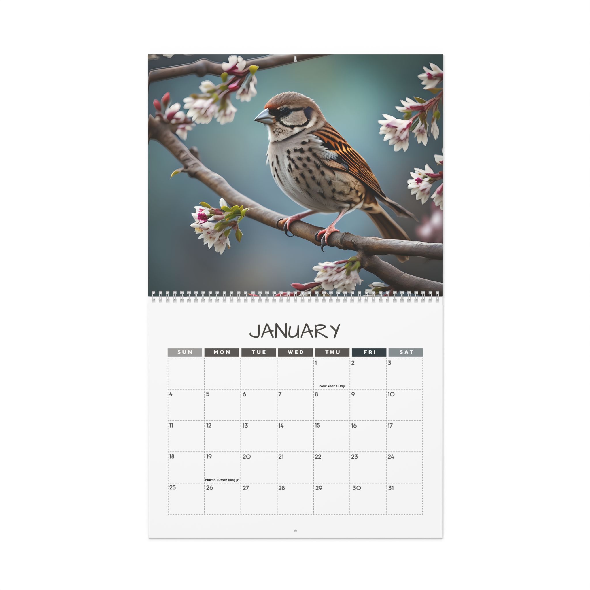 Backyard Birds: 12 Month Bird Watcher Lover Monthly Wall Calendar
