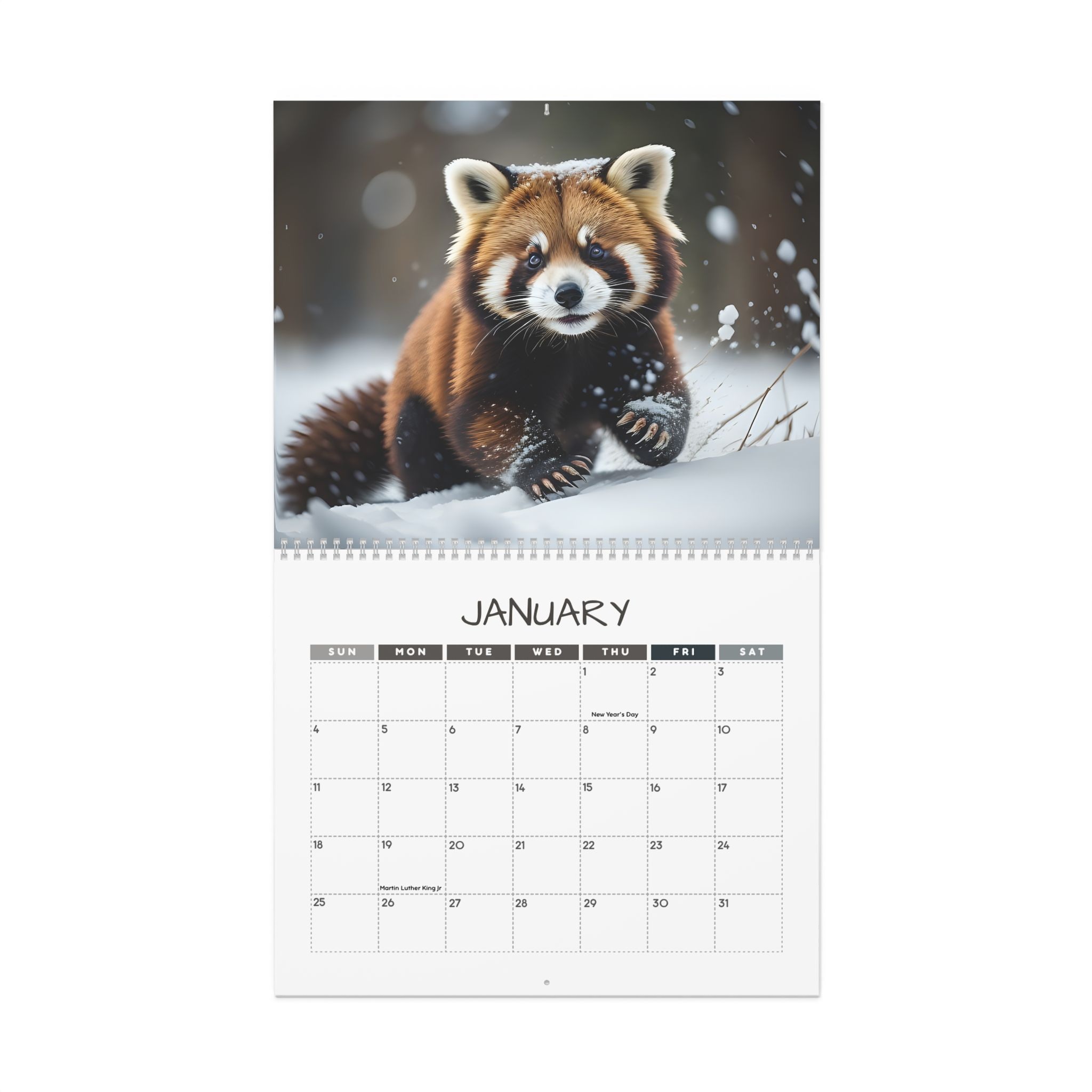 Red Pandas: 12 Month Red Panda Lover Monthly Wall Calendar