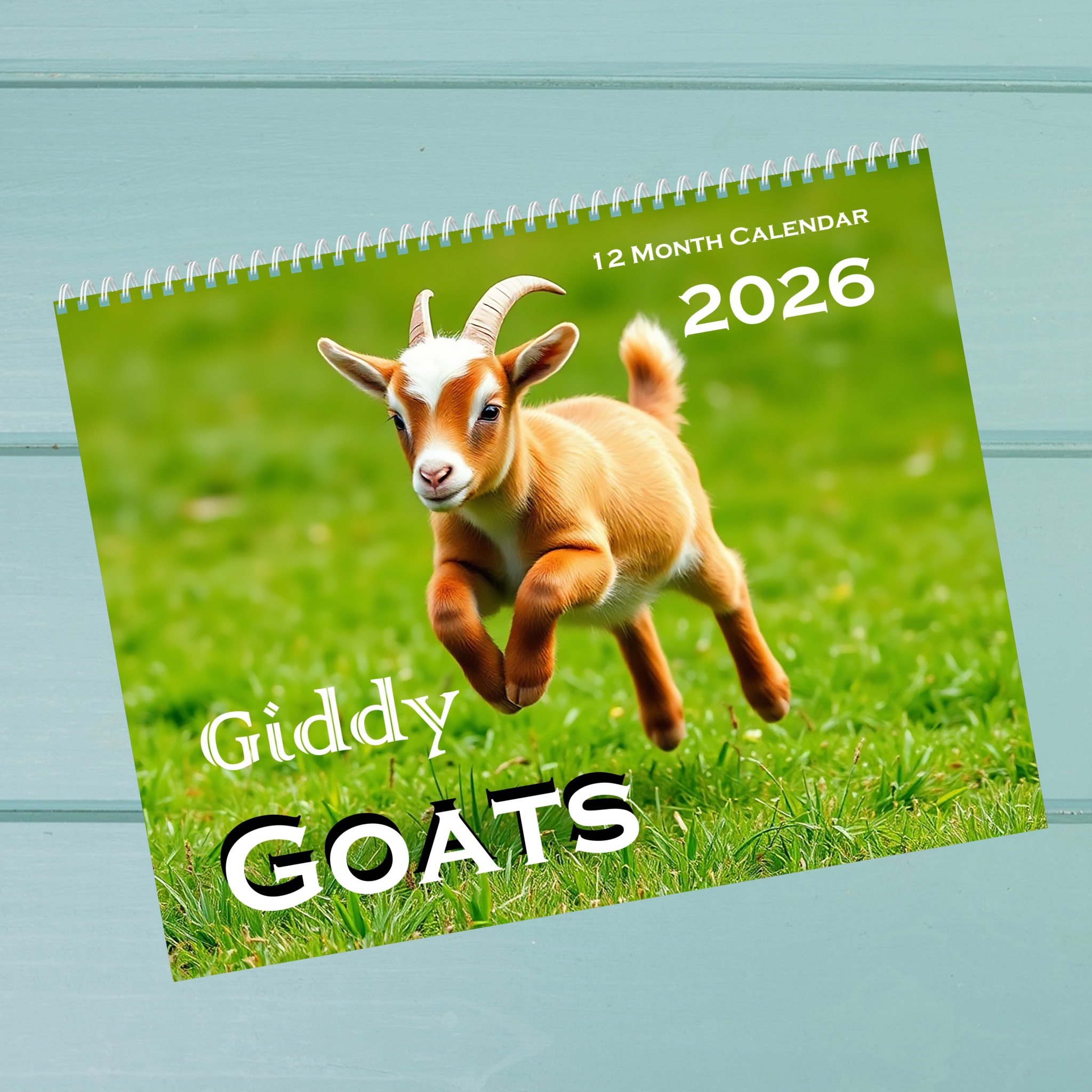 Giddy Goats: 12 Month Goat Lover Monthly Wall Calendar