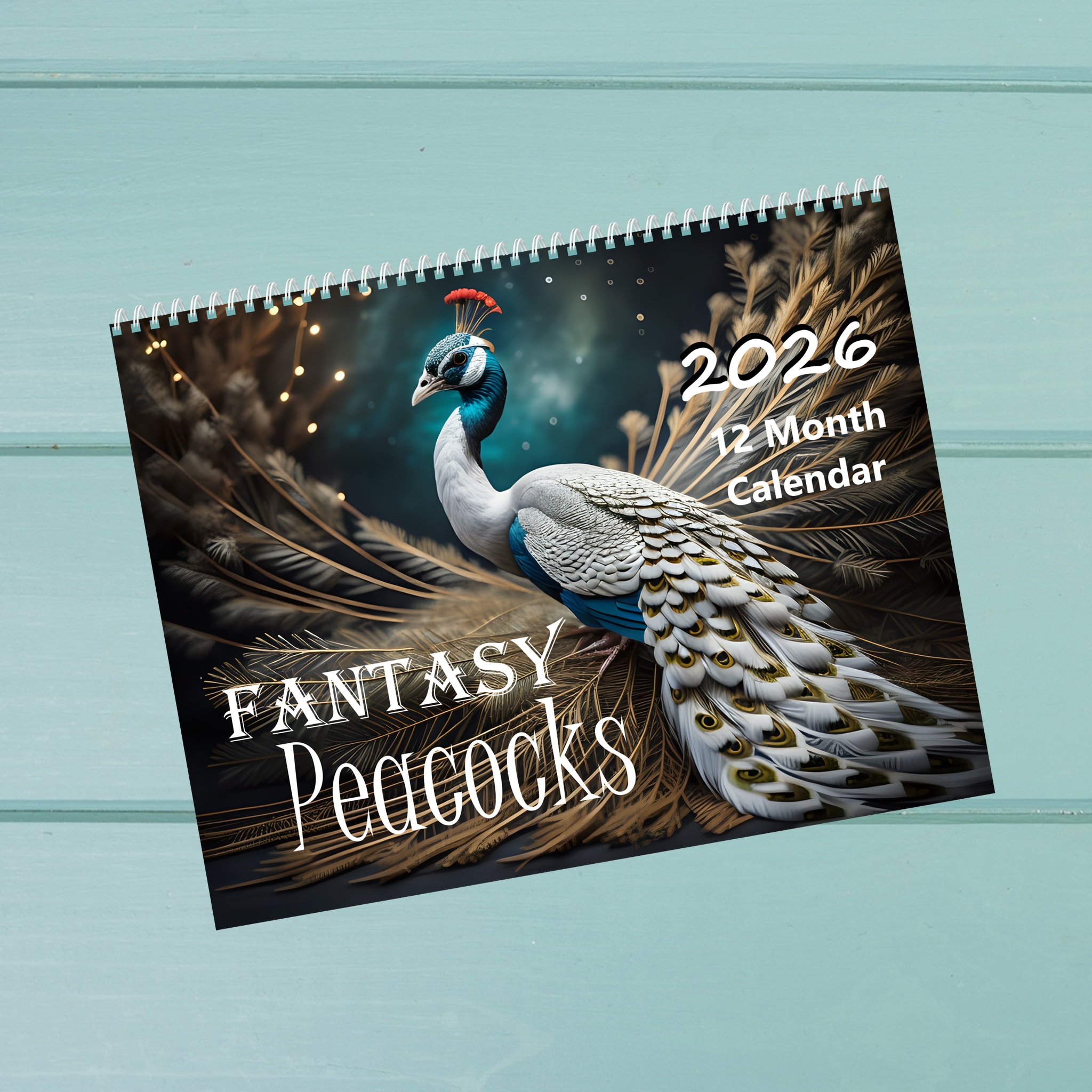 Fantasy Peacocks: 12 Month Peacock Lover Monthly Wall Calendar
