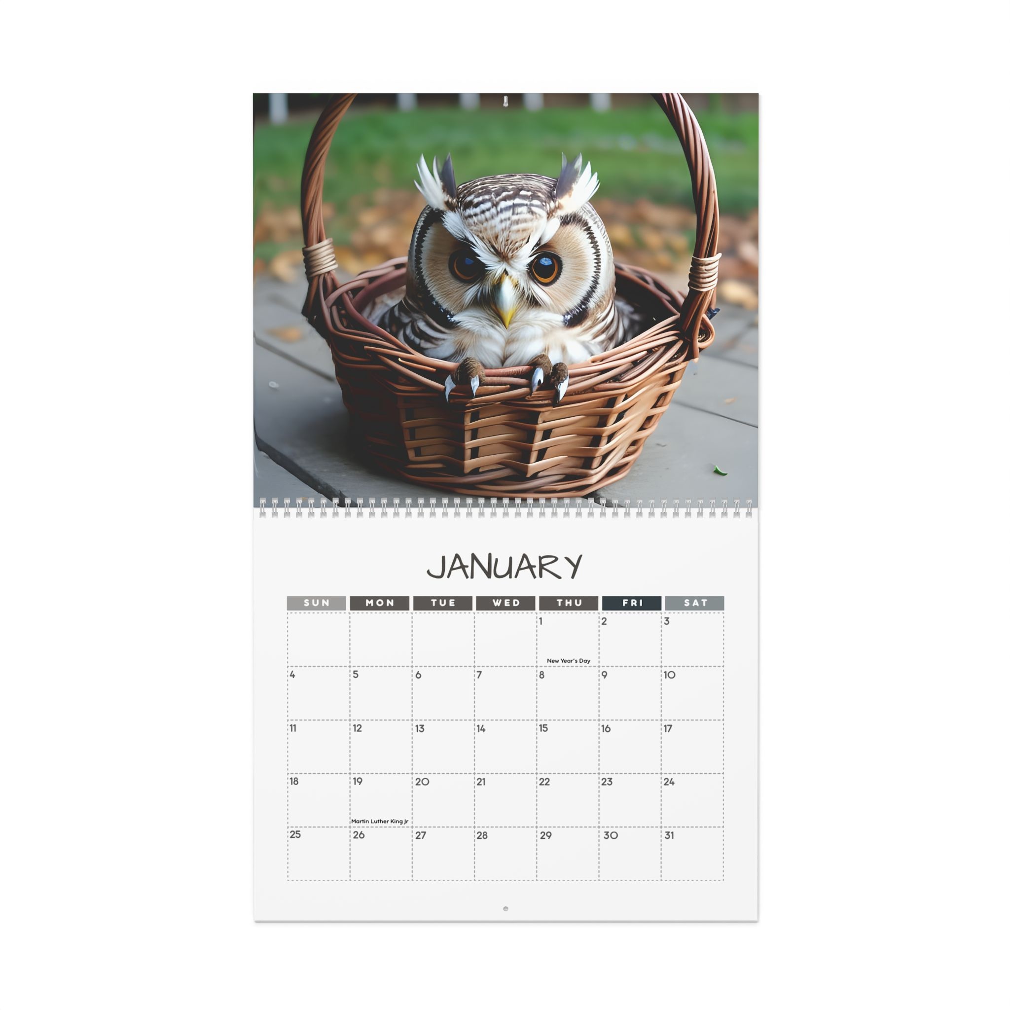Wild Baby Animals in Baskets: 12 Month Animal Lover Monthly Wall Calendar