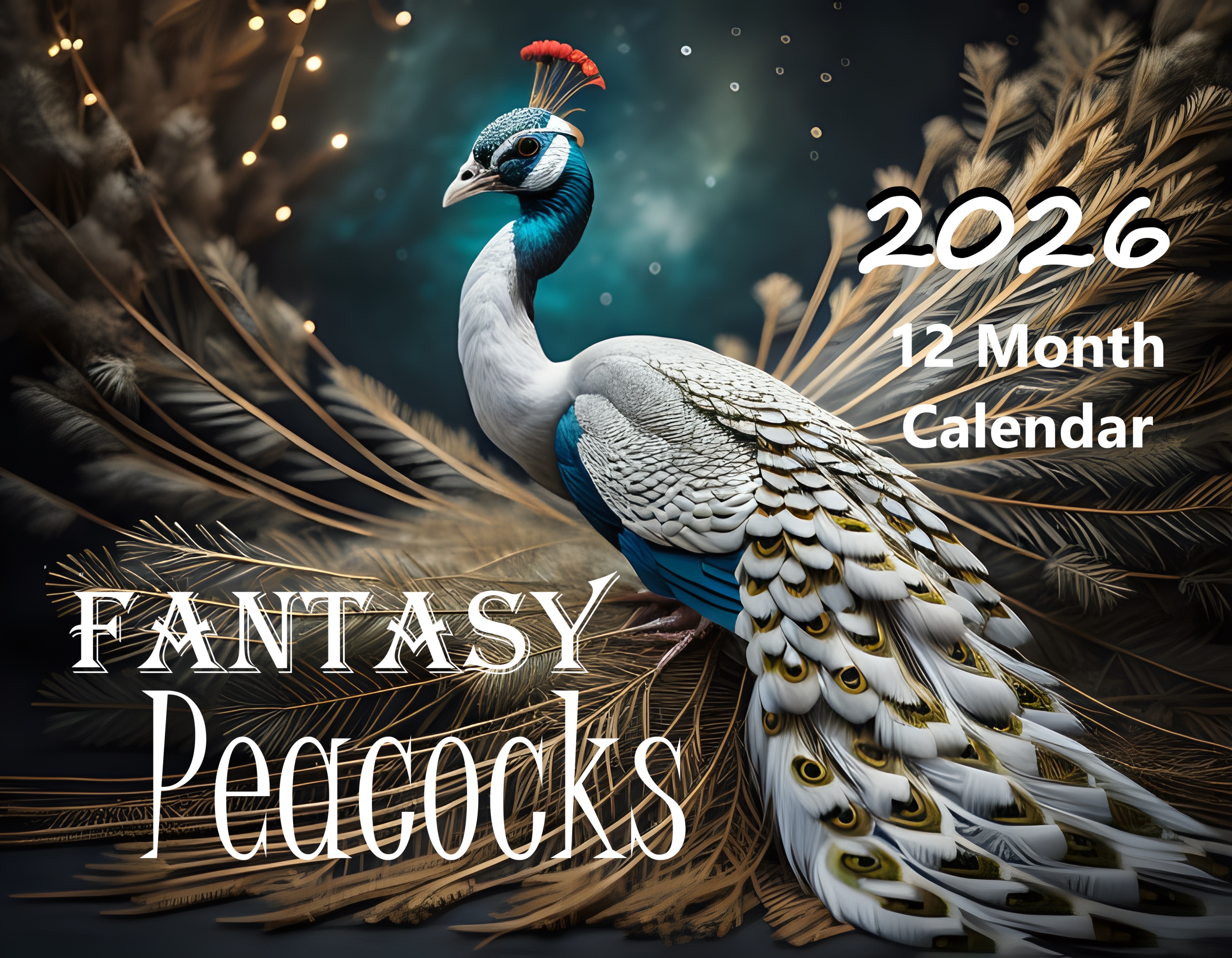Fantasy Peacocks: 12 Month Peacock Lover Monthly Wall Calendar
