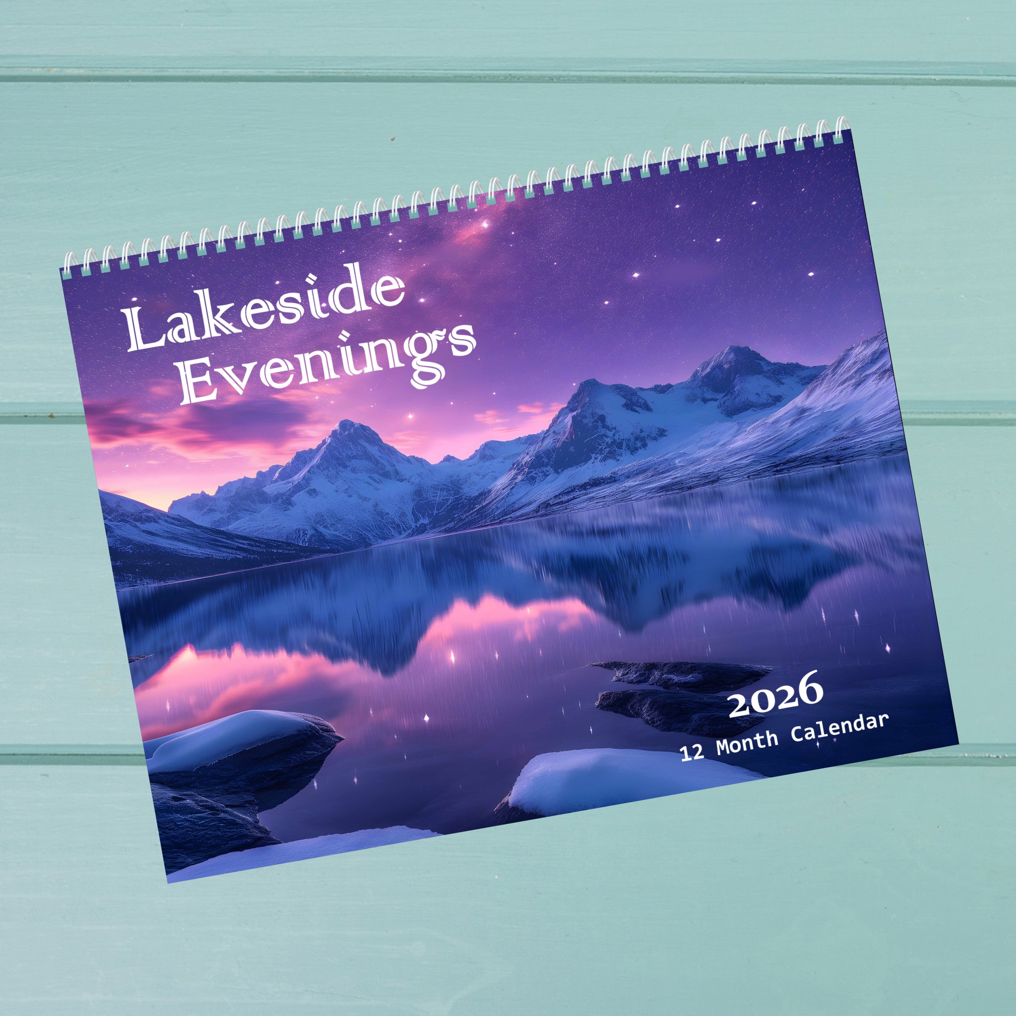 Lakeside Evenings: 12 Month Lakes, Skylines and Mountain Scenery Monthly Wall Calendar
