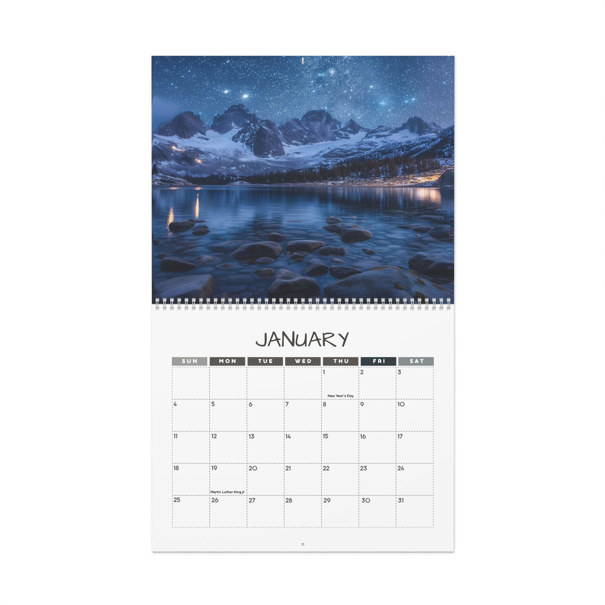 Lakeside Evenings: 12 Month Lakes, Skylines and Mountain Scenery Monthly Wall Calendar