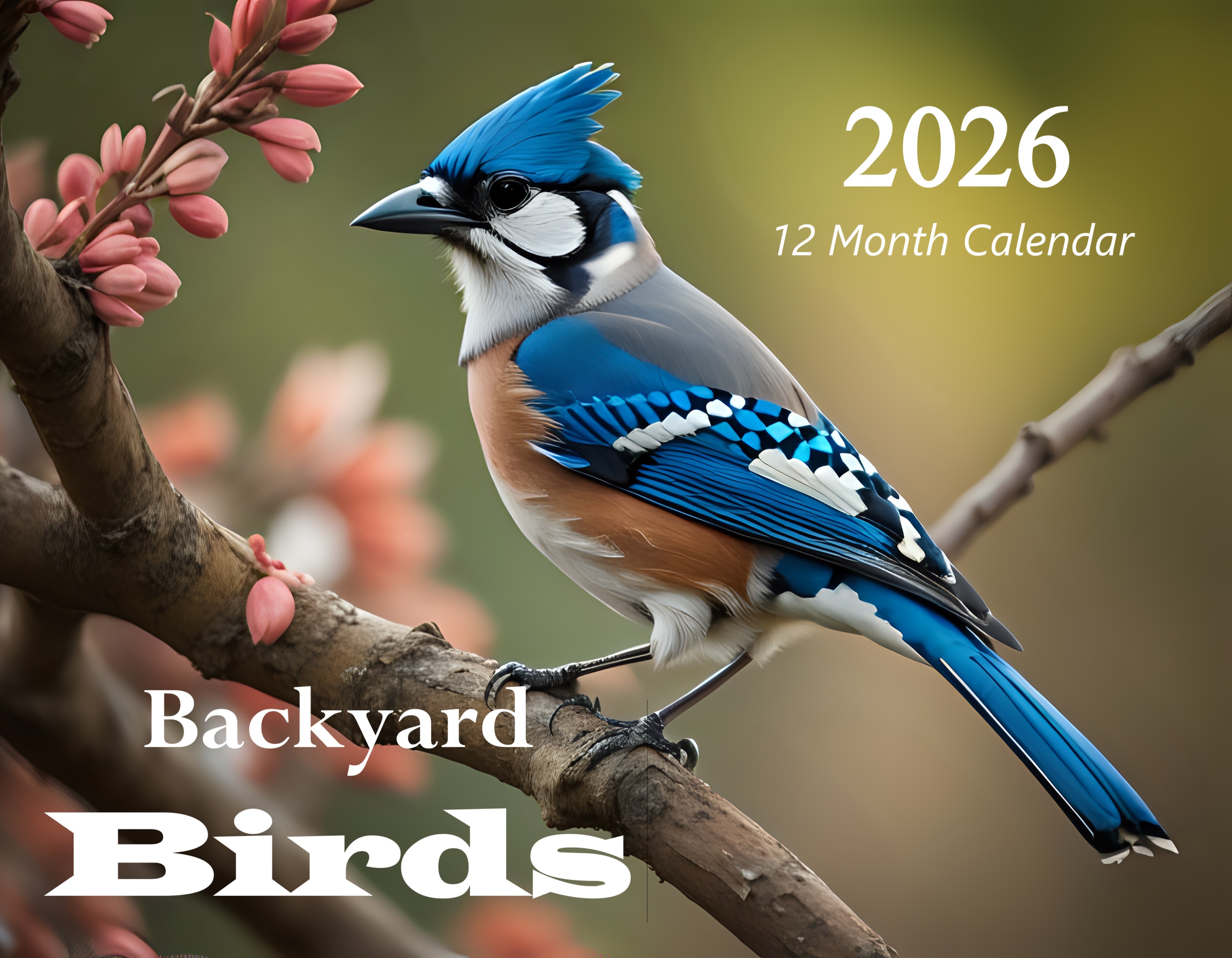 Backyard Birds: 12 Month Bird Watcher Lover Monthly Wall Calendar