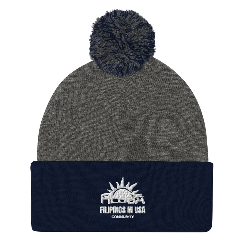 FILUSA Embroidered Pom-Pom Beanie