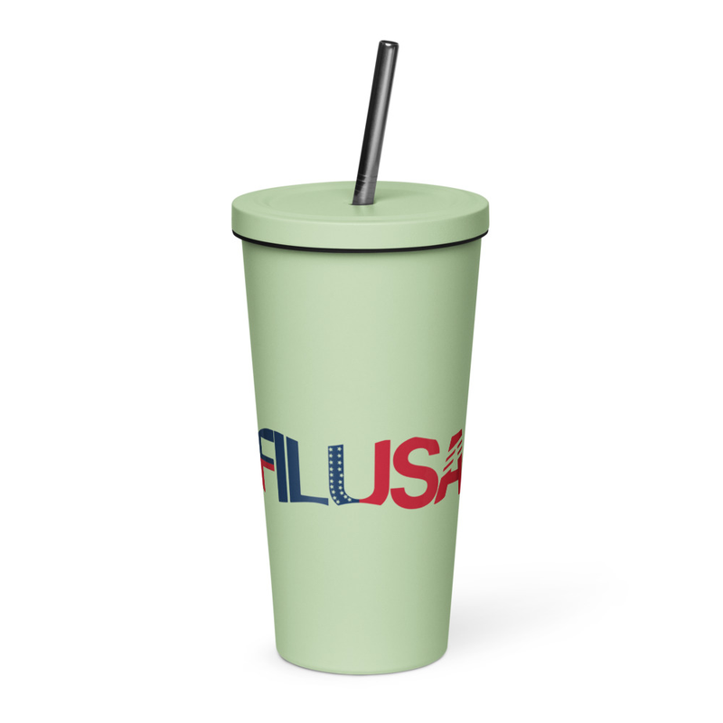 Insulated tumbler with a straw - FILUSA