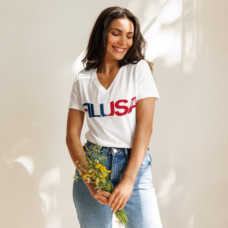 Women’s relaxed v-neck t-shirt - FILUSA