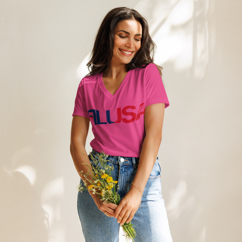 Women’s relaxed v-neck t-shirt - FILUSA